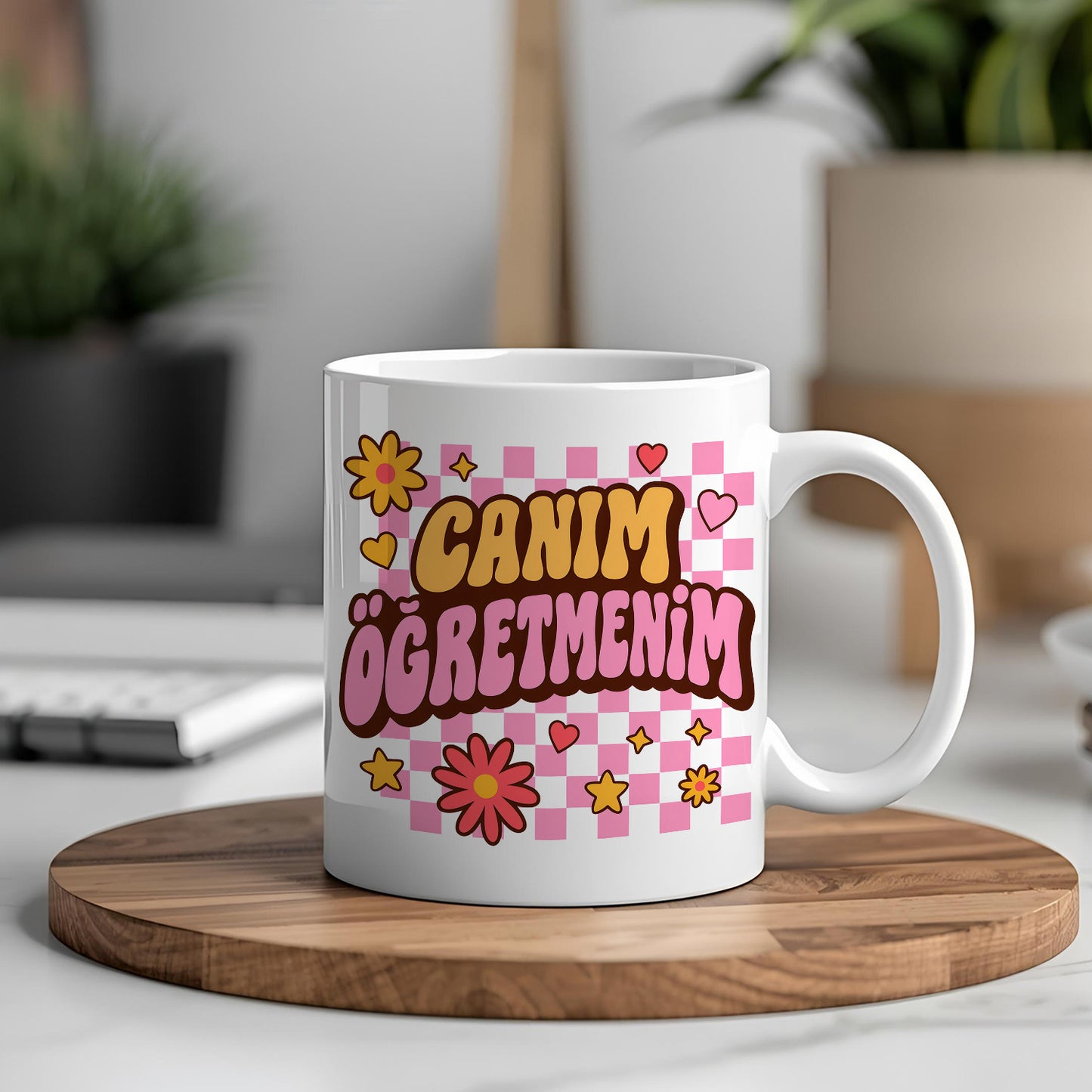 Canım Öğretmenim Yazılı Beyaz Kupa Bardak – Öğretmenler Günü Hediyesi, Kişiye Özel Bardak