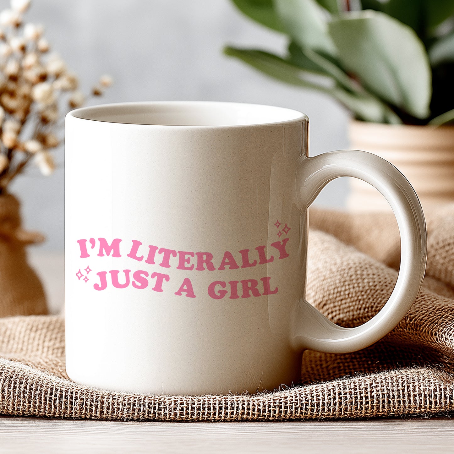 Just A Girl Yazılı Komik Kupa Bardak – Komik Yazılı Bardak, Eğlenceli Kupa Bardak