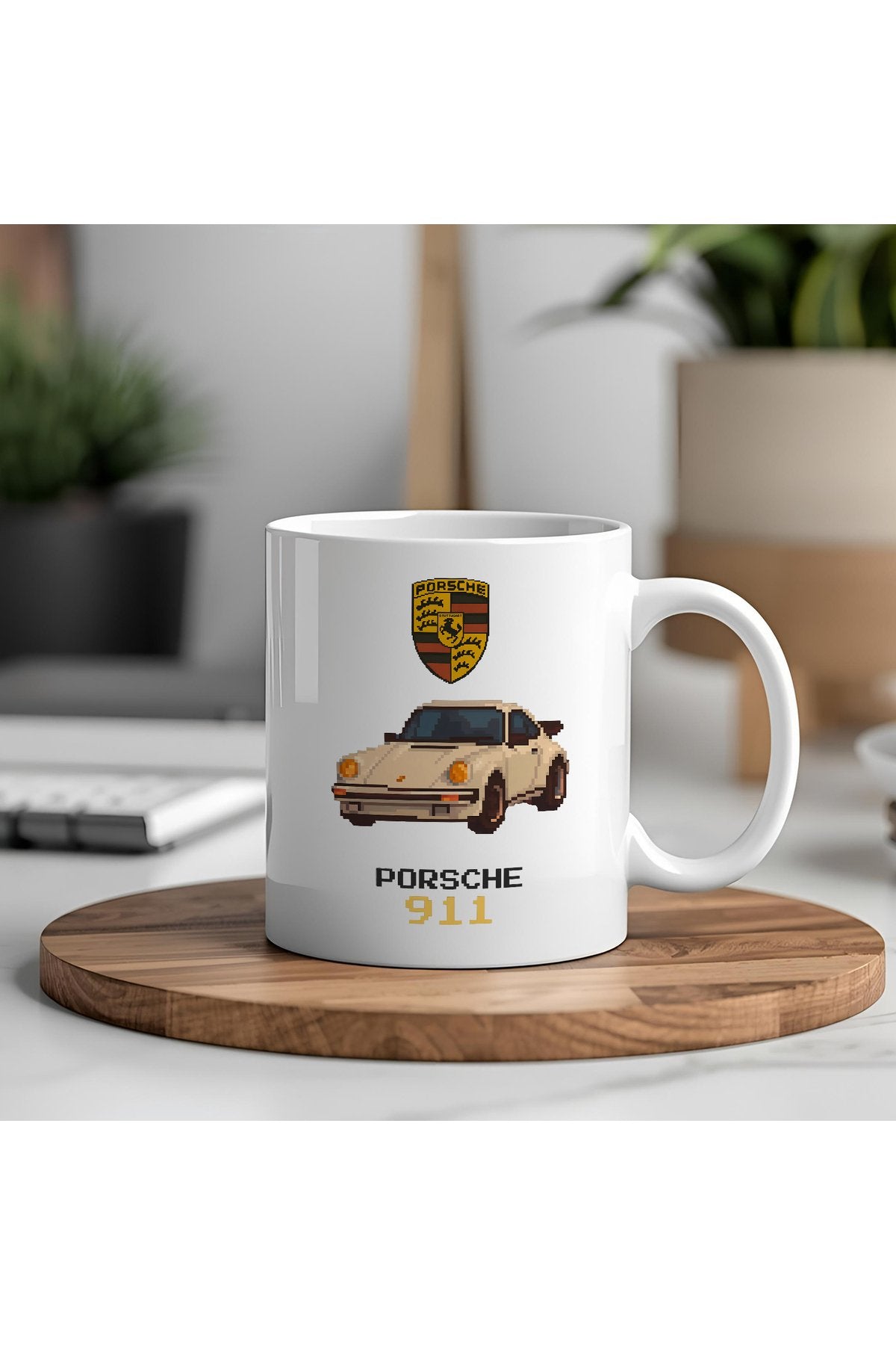 Retro Porsche 911 Pixel Art Kupa – Otomobil Tutkunlarına Özel Tasarım Bardak