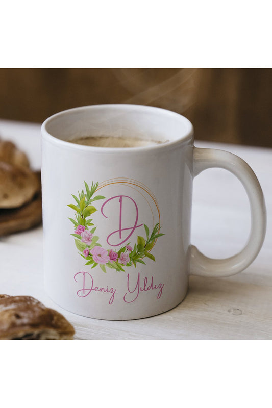 Harfli İsimli Kişiye Öze Beyazl Kupa Bardak – Şık, Minimal Tasarım Kupa Bardak