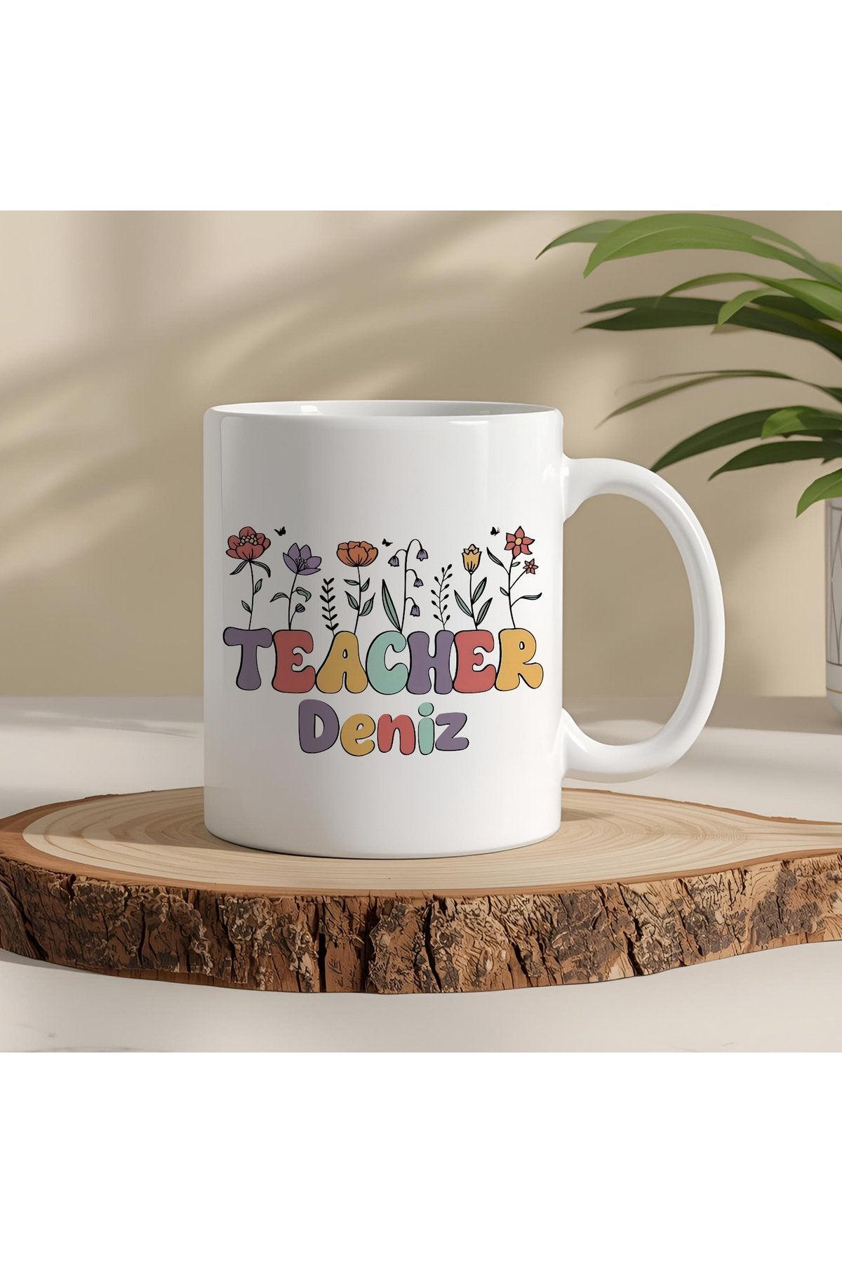 İsimli Öğretmenler Günü Tasarımlı Beyaz Kupa Bardak, Öğretmenler Günü Hediyesi, Kişiye Özel Bardak