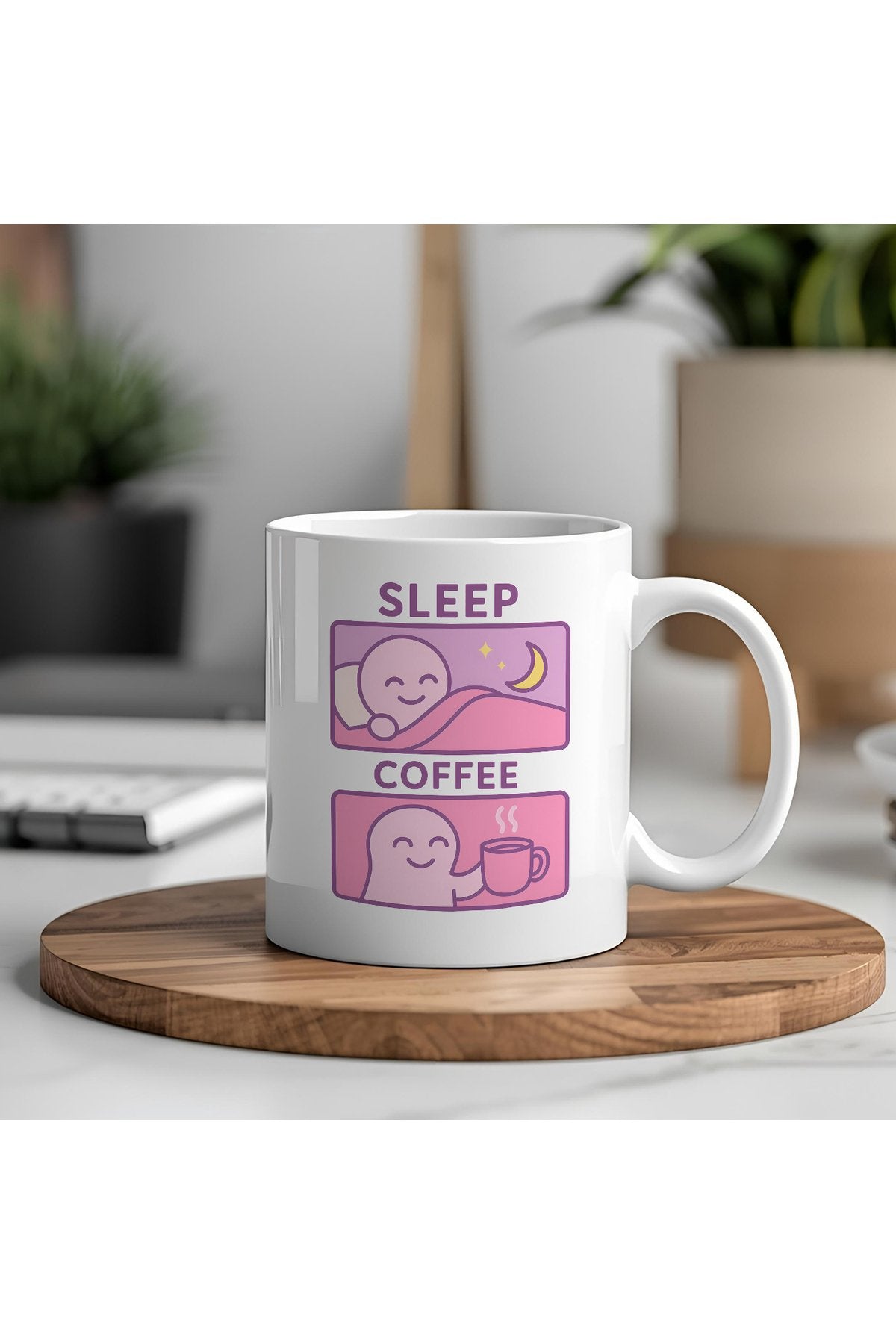 Sleep Coffee Yazılı Komik Kupa Bardak – Komik Yazılı Bardak, Eğlenceli Kupa Bardak