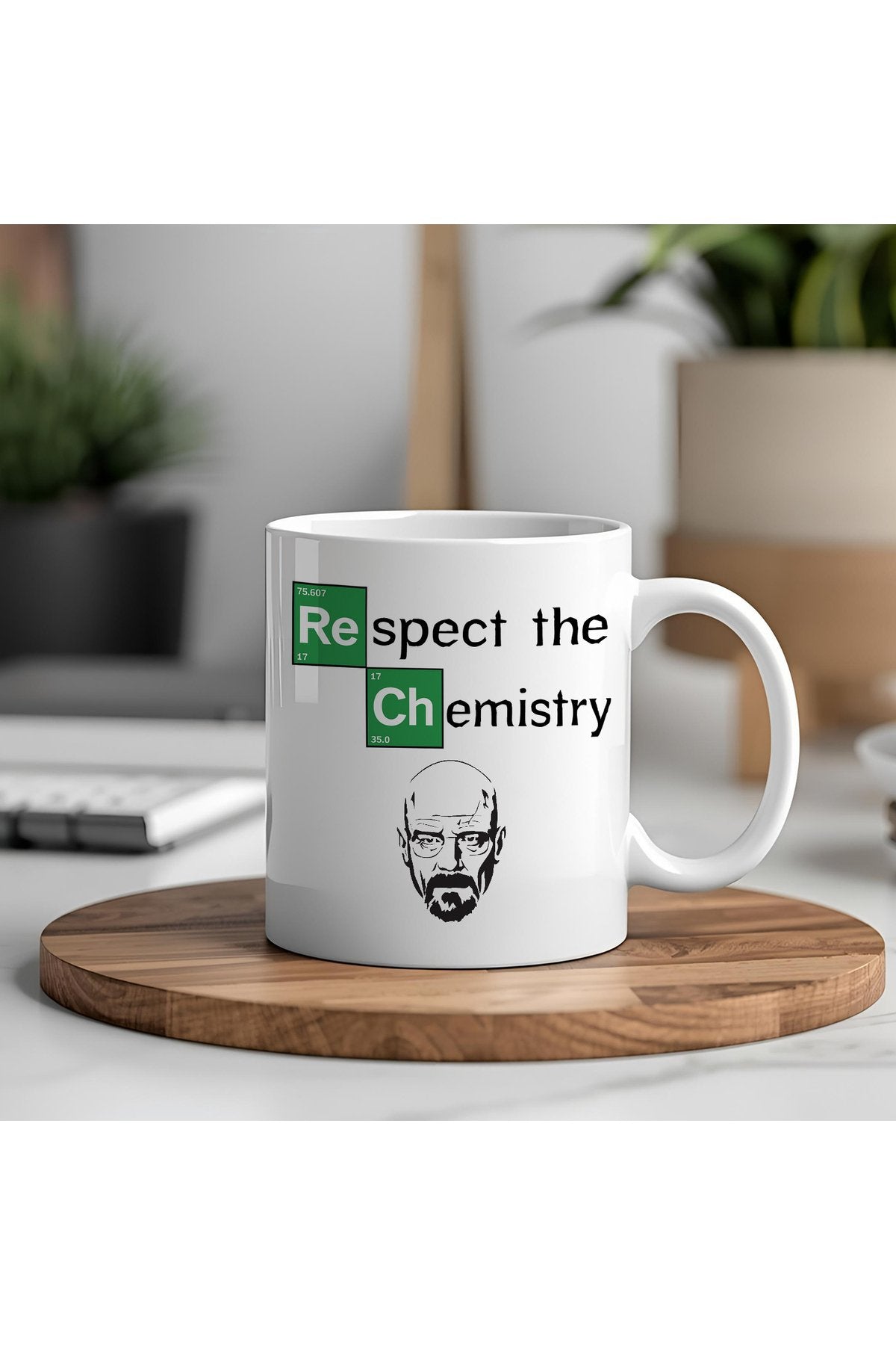 Respect the Chemistry Kupa – Kimya Temalı Komik Kupa – Bilim Tutkunlarına Hediye