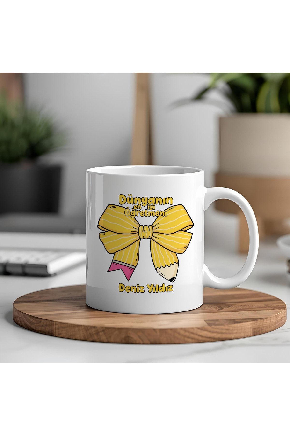 İsimli Öğretmenler Günü Tasarımlı Beyaz Kupa Bardak, Öğretmenler Günü Hediyesi, Kişiye Özel Bardak