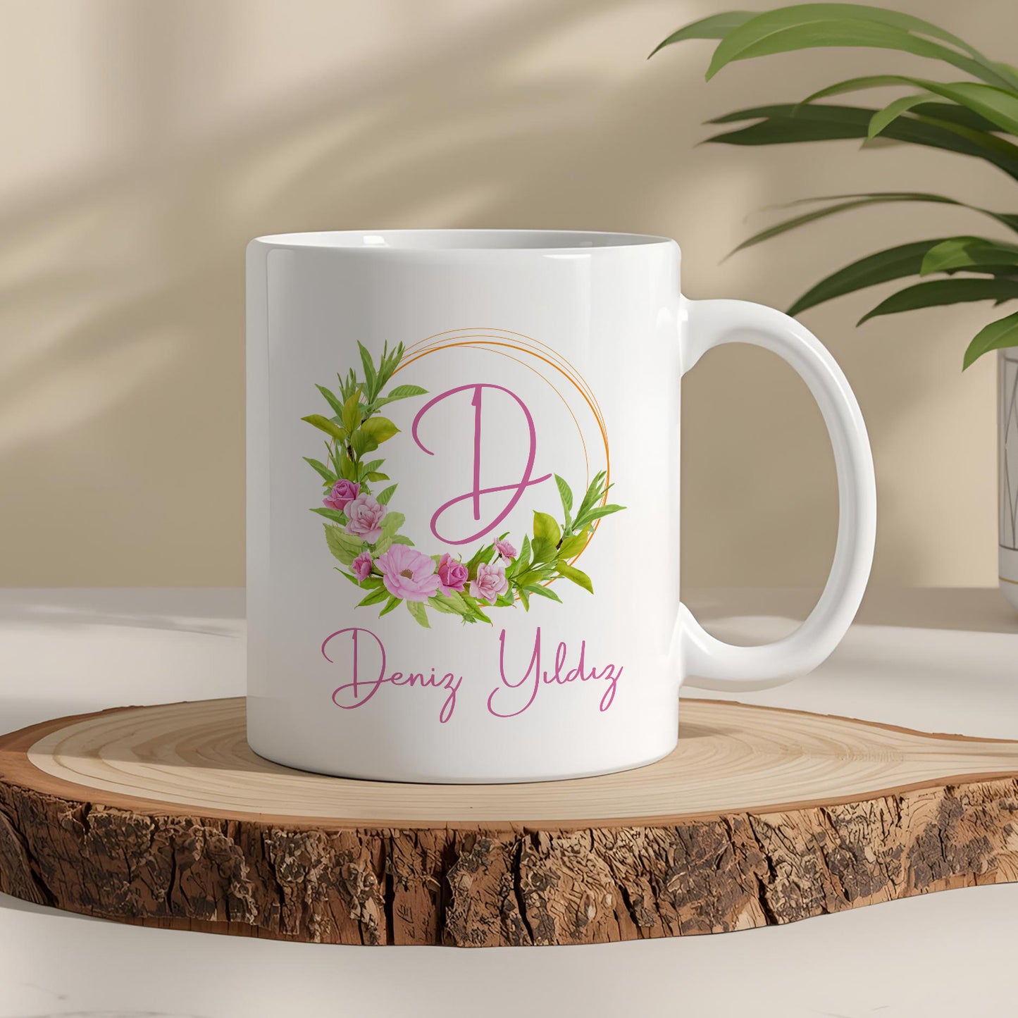 Harfli İsimli Kişiye Öze Beyazl Kupa Bardak – Şık, Minimal Tasarım Kupa Bardak