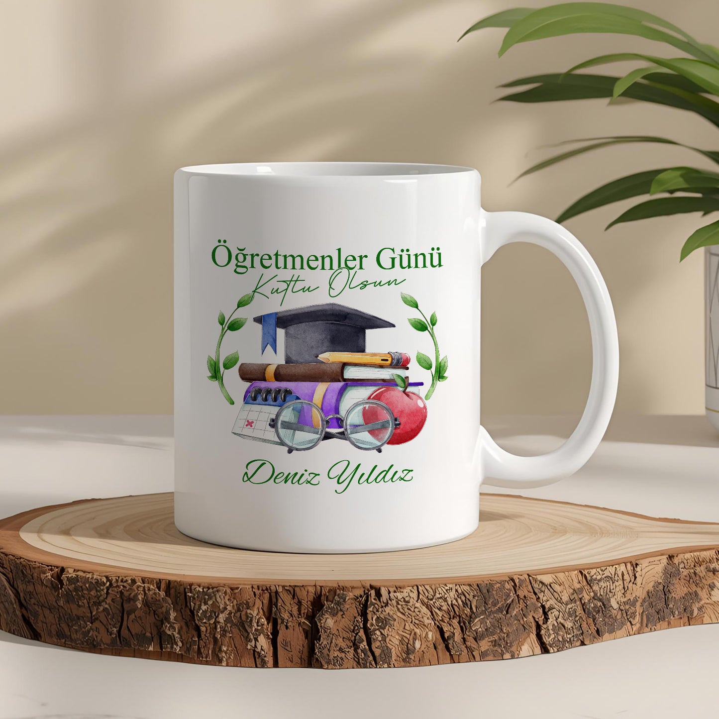 İsimli Öğretmenler Günü Tasarımlı Beyaz Kupa Bardak, Öğretmenler Günü Hediyesi, Kişiye Özel Bardak