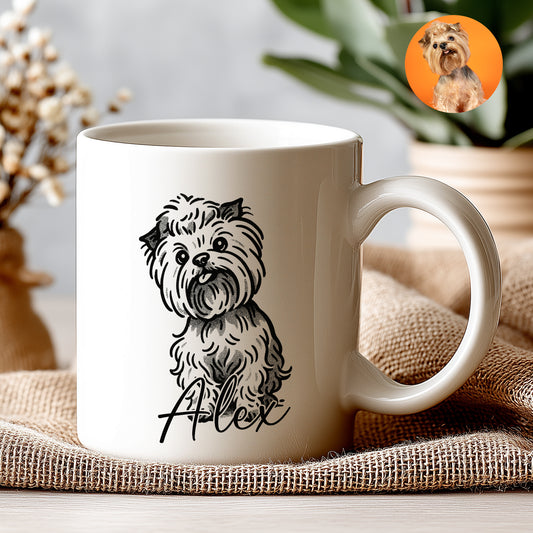 Kişiye Özel Evcil Hayvan Kupası - Sevimli Evcil Hayvan Beyaz Kupa Bardak - Evcil Hayvan Hediyesi