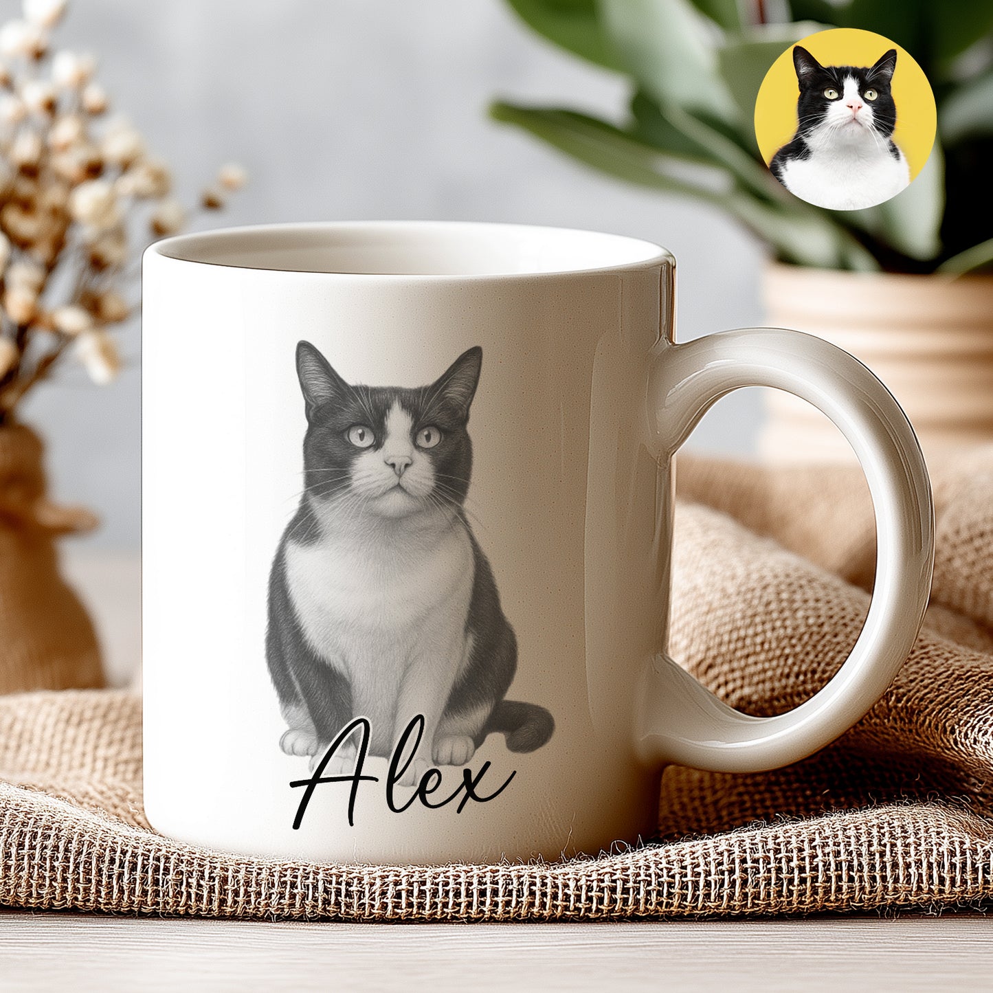 Kişiye Özel Evcil Hayvan Kupası - Sevimli Evcil Hayvan Beyaz Kupa Bardak - Evcil Hayvan Hediyesi