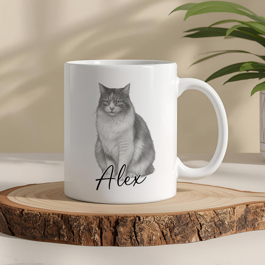 Kişiye Özel Evcil Hayvan Kupası - Sevimli Evcil Hayvan Beyaz Kupa Bardak - Evcil Hayvan Hediyesi