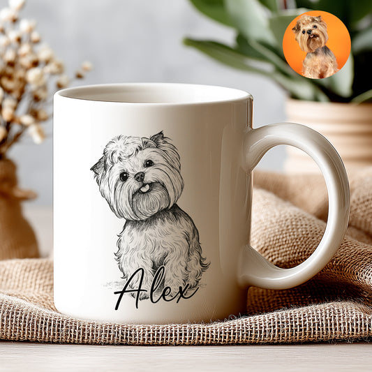 Kişiye Özel Evcil Hayvan Kupası - Sevimli Evcil Hayvan Beyaz Kupa Bardak - Evcil Hayvan Hediyesi