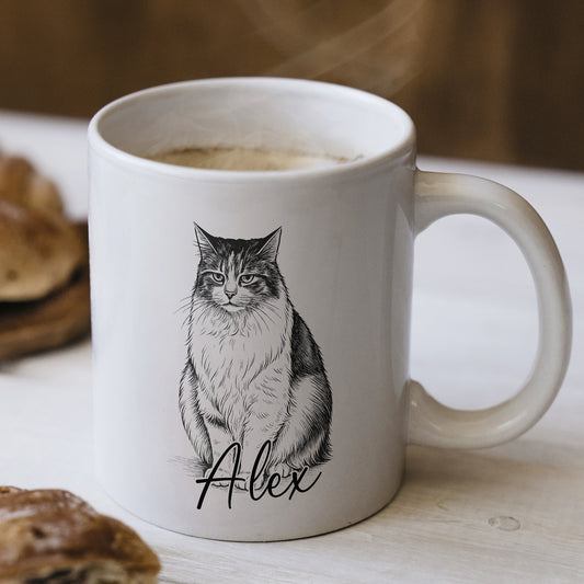 Kişiye Özel Evcil Hayvan Kupası - Sevimli Evcil Hayvan Beyaz Kupa Bardak - Evcil Hayvan Hediyesi