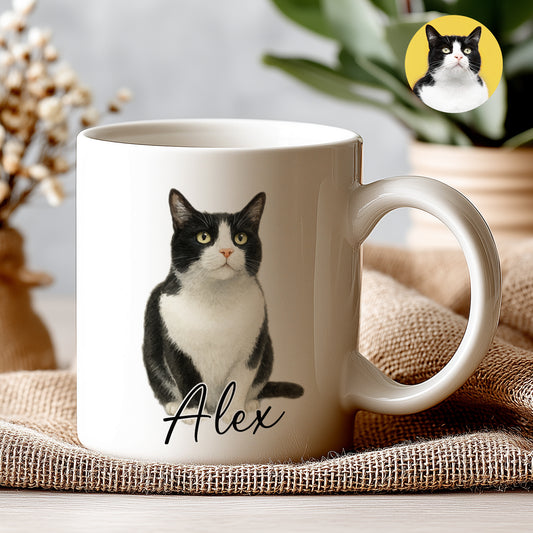 Kişiye Özel Evcil Hayvan Kupası - Sevimli Evcil Hayvan Beyaz Kupa Bardak - Evcil Hayvan Hediyesi