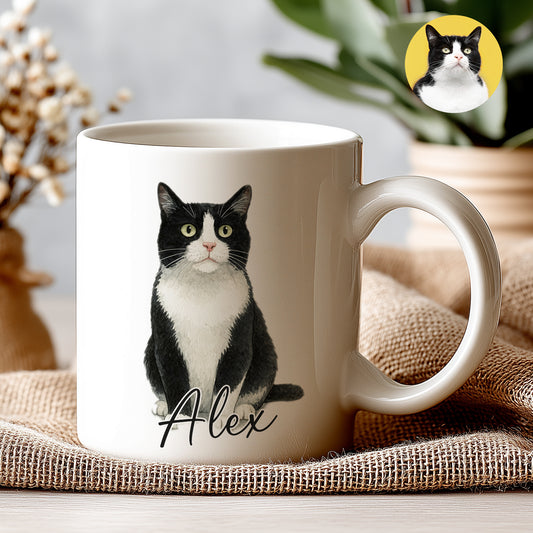 Kişiye Özel Evcil Hayvan Kupası - Sevimli Evcil Hayvan Beyaz Kupa Bardak - Evcil Hayvan Hediyesi