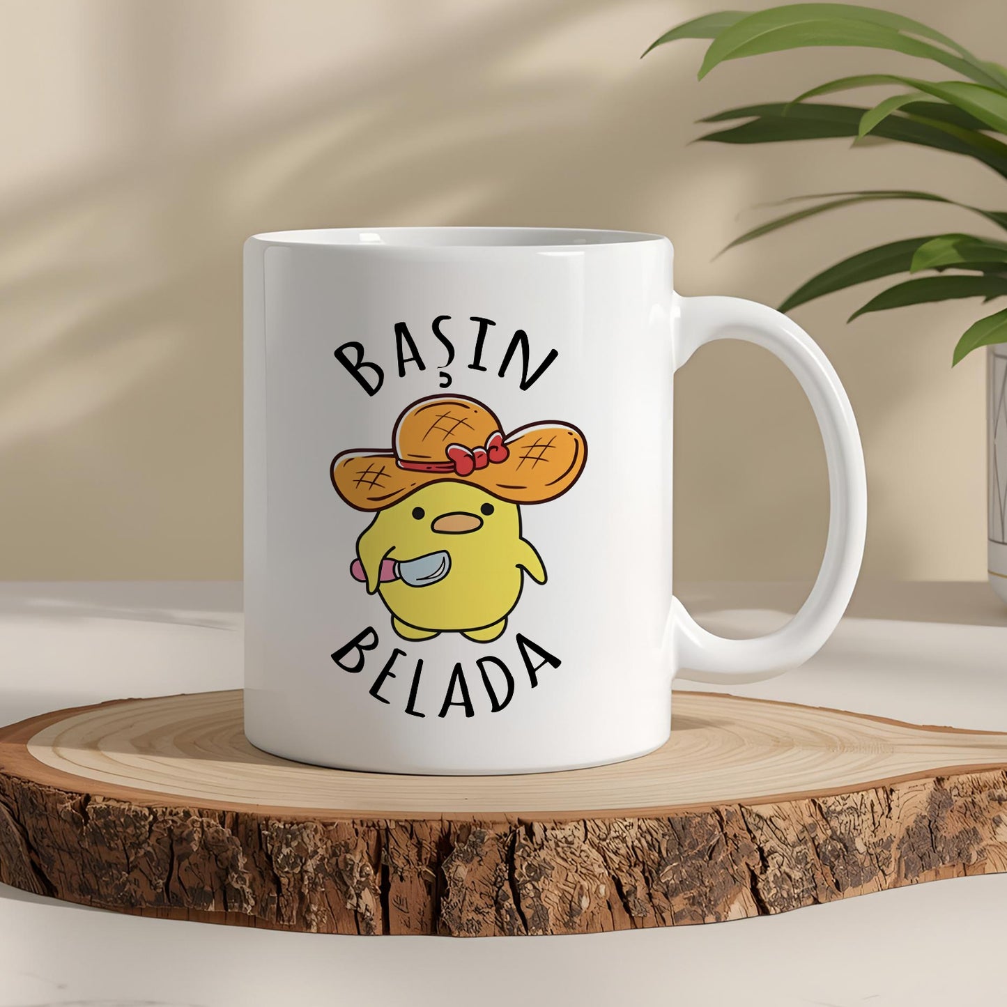 Başın Belada Yazılı Komik Kupa Bardak – Komik Yazılı Bardak, Eğlenceli Kupa Bardak