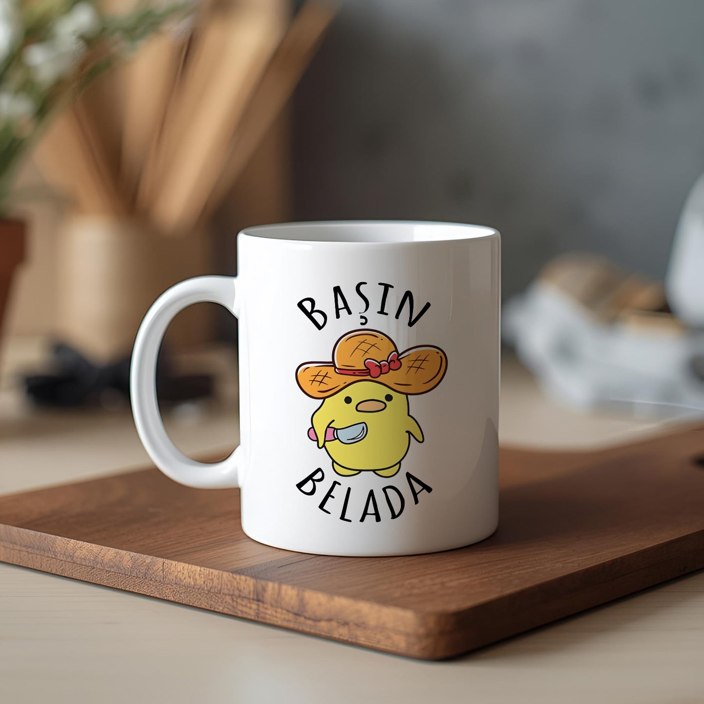 Başın Belada Yazılı Komik Kupa Bardak – Komik Yazılı Bardak, Eğlenceli Kupa Bardak