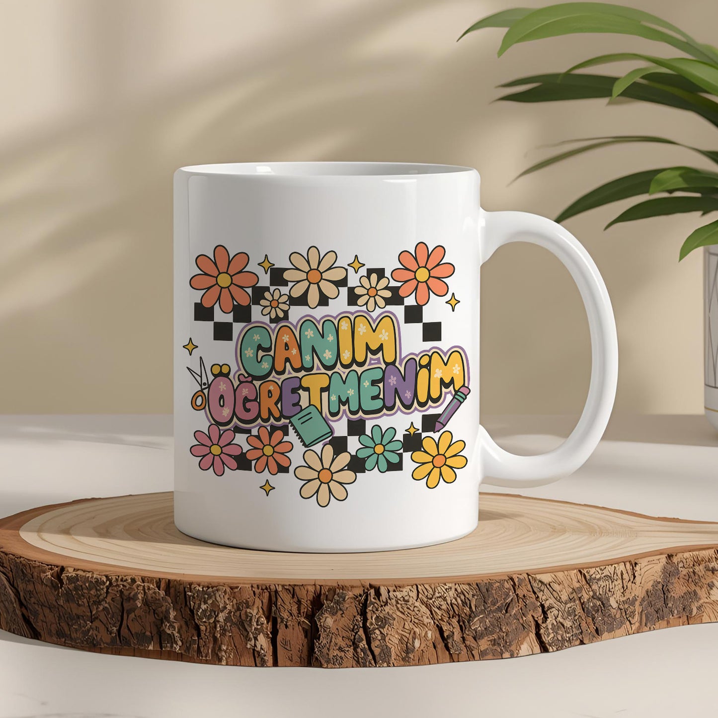 Canım Öğretmenim Yazılı Beyaz Kupa Bardak – Öğretmenler Günü Hediyesi, Kişiye Özel Bardak