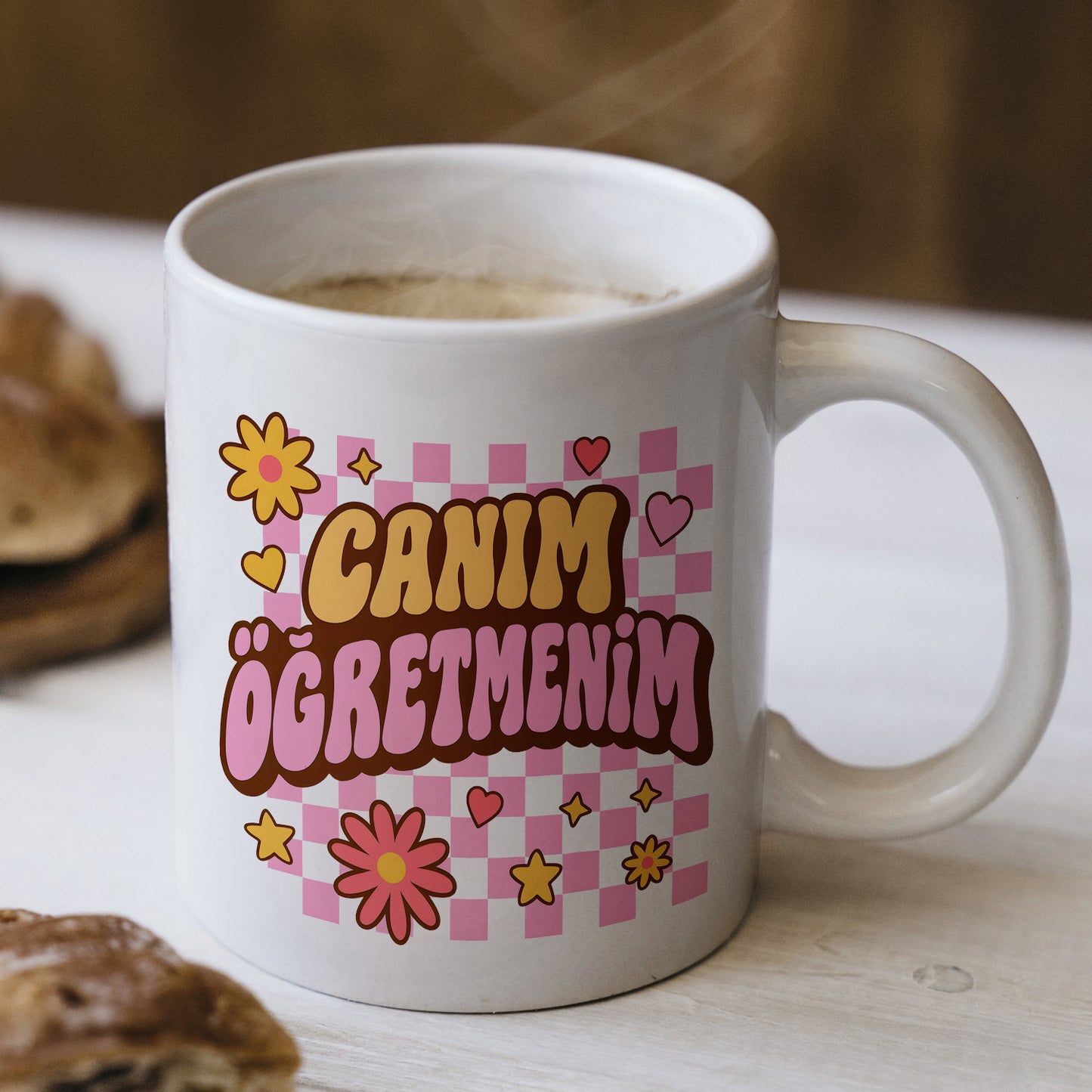 Canım Öğretmenim Yazılı Beyaz Kupa Bardak – Öğretmenler Günü Hediyesi, Kişiye Özel Bardak