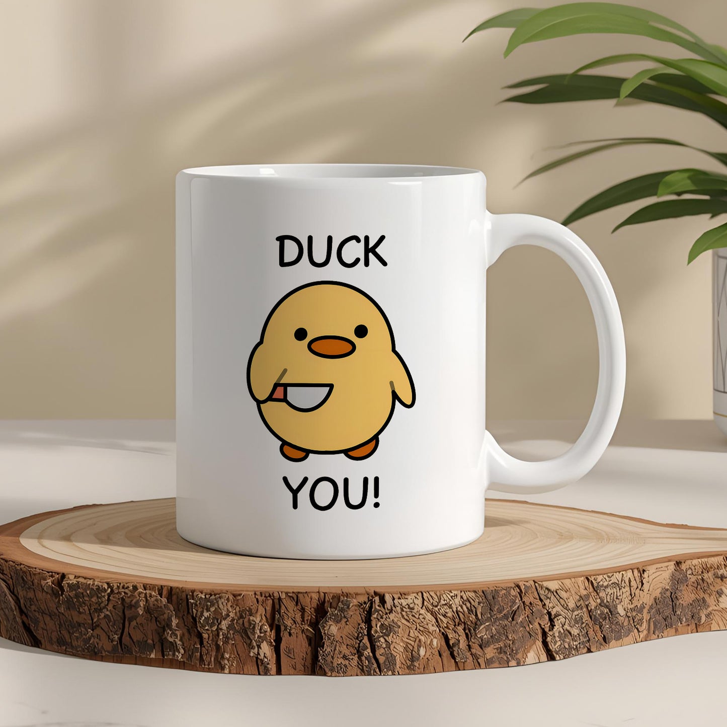 Duck You Yazılı Beyaz Kupa Bardak – Komik Yazılı Bardak, Mizah Sevenlere Hediye Bardak