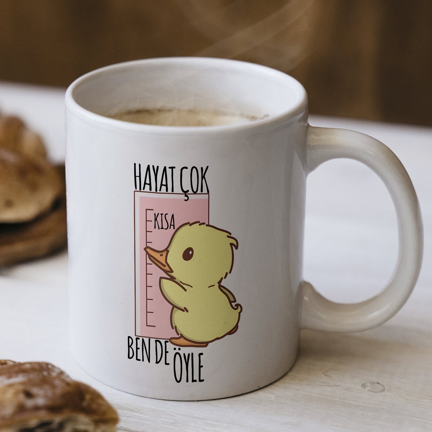 Hayat Çok Kısa Yazılı Komik Kupa Bardak – Komik Yazılı Bardak, Eğlenceli Kupa Bardak