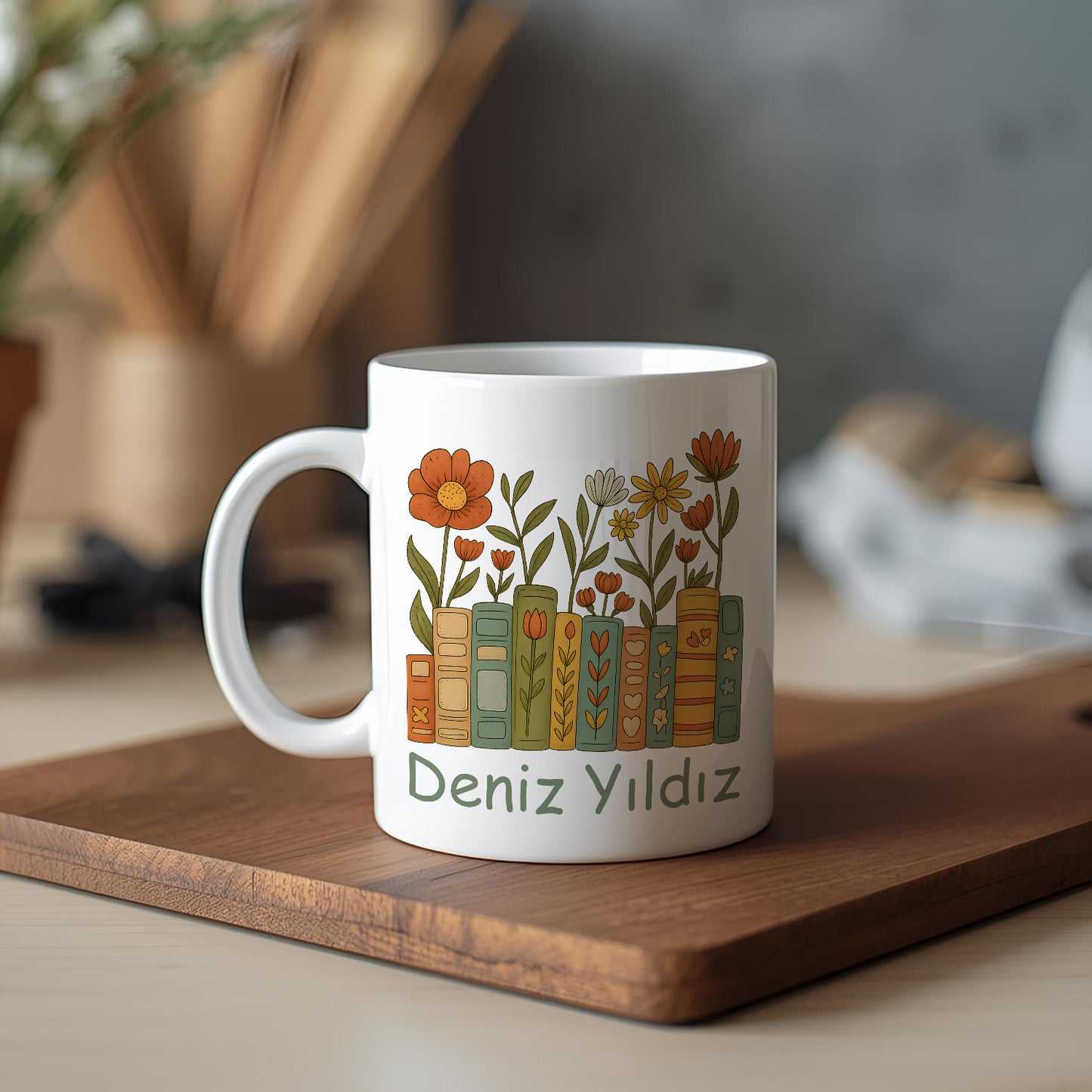 İsimli Öğretmenler Günü Tasarımlı Beyaz Kupa Bardak, Öğretmenler Günü Hediyesi, Kişiye Özel Bardak