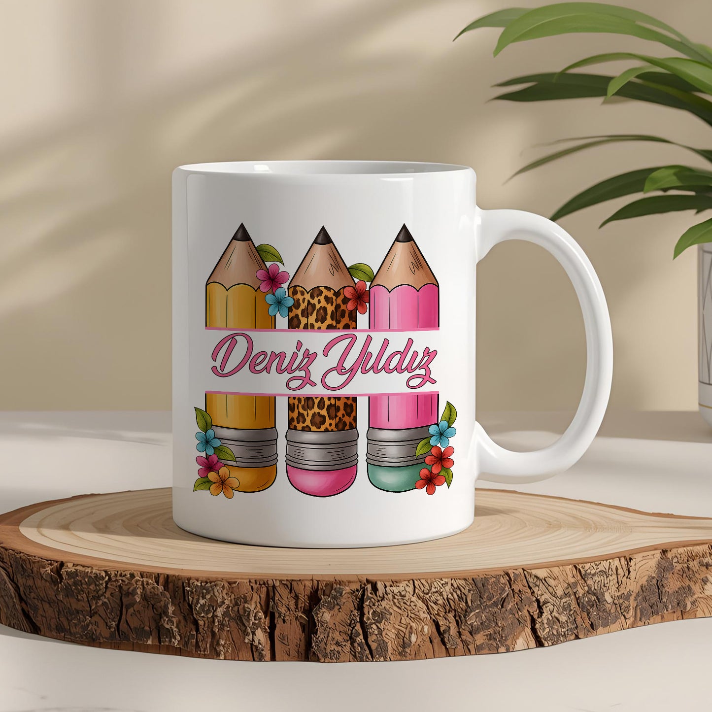 İsimli Öğretmenler Günü Tasarımlı Beyaz Kupa Bardak, Öğretmenler Günü Hediyesi, Kişiye Özel Bardak