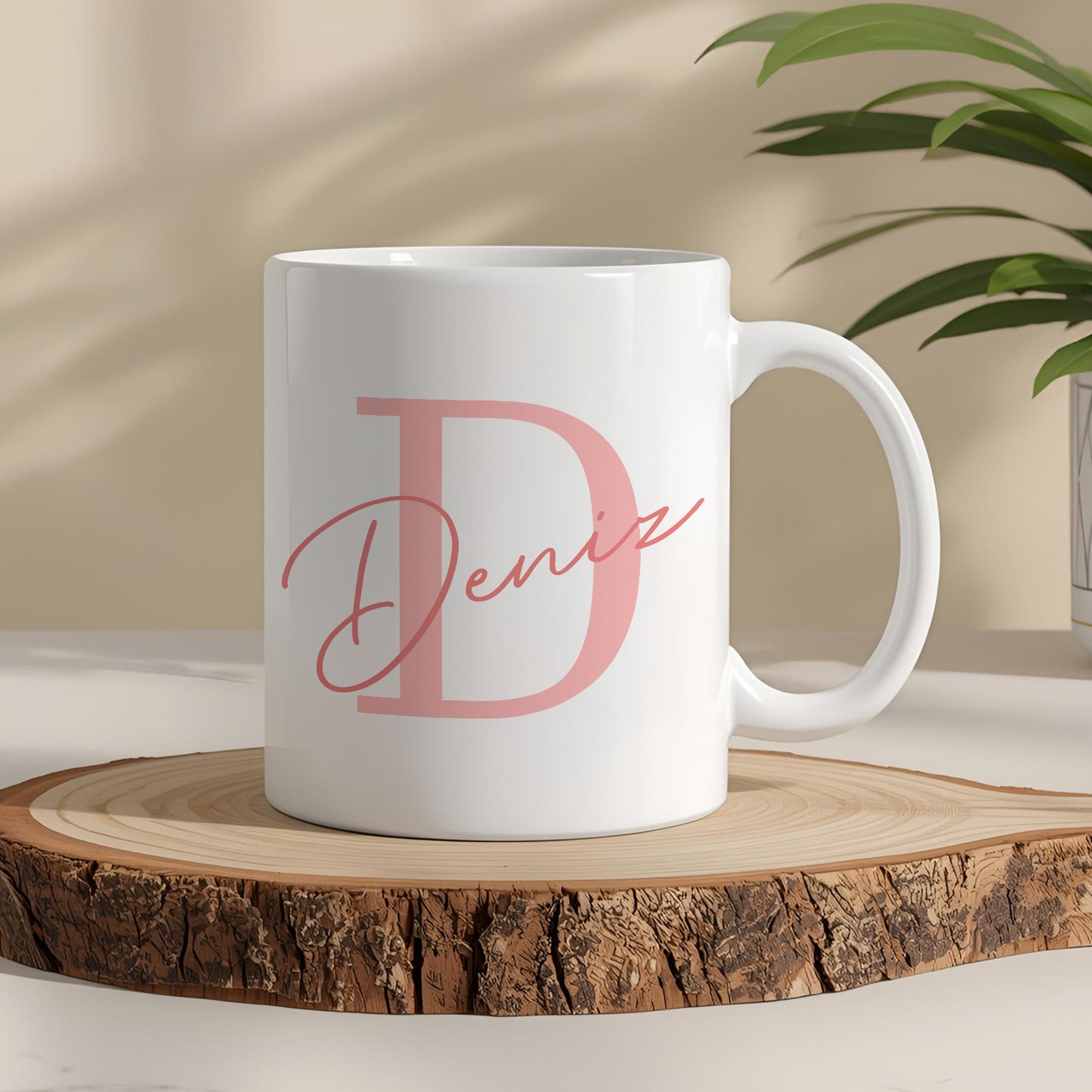 Harfli İsimli Kişiye Öze Beyazl Kupa Bardak – Şık, Minimal Tasarım Kupa Bardak