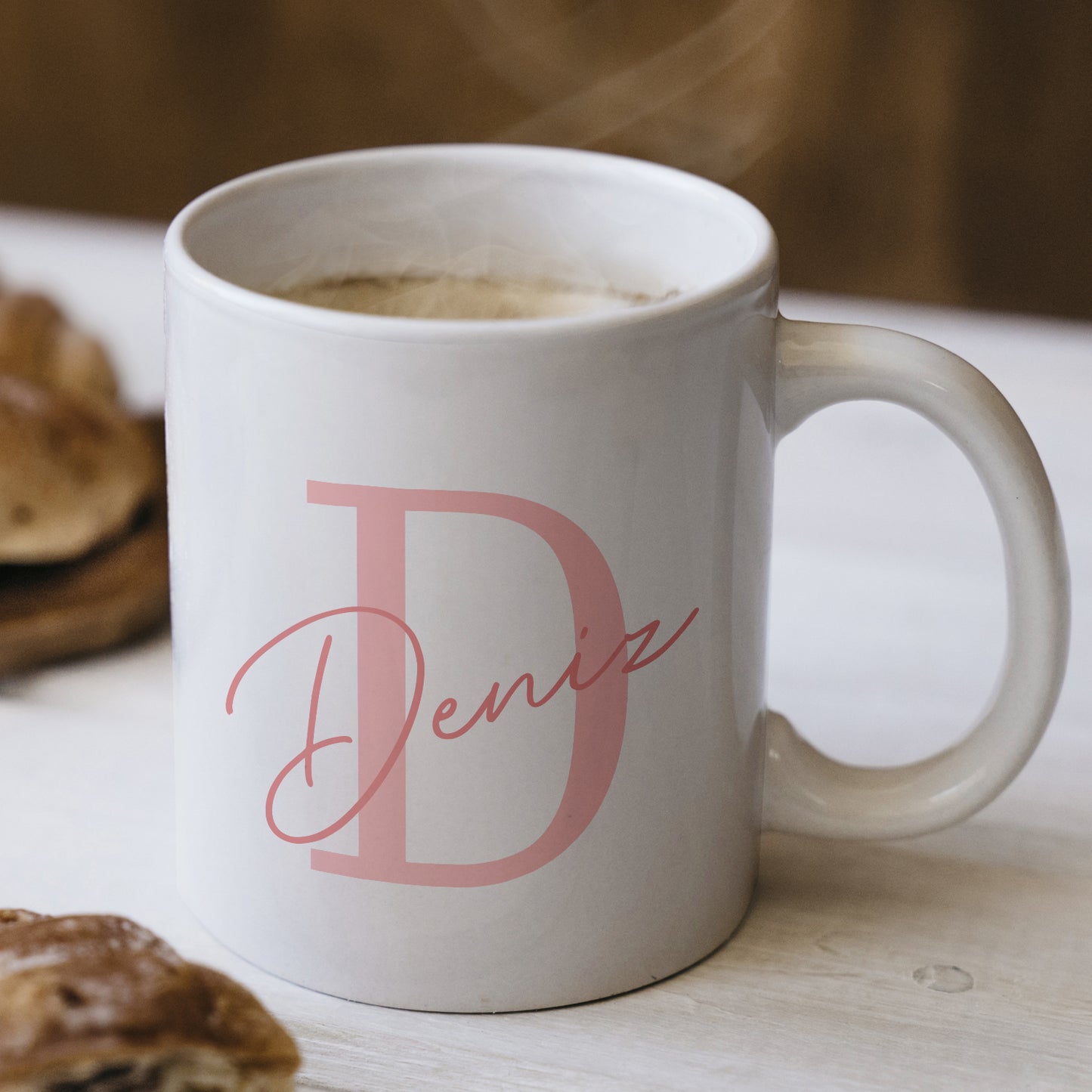 Harfli İsimli Kişiye Öze Beyazl Kupa Bardak – Şık, Minimal Tasarım Kupa Bardak