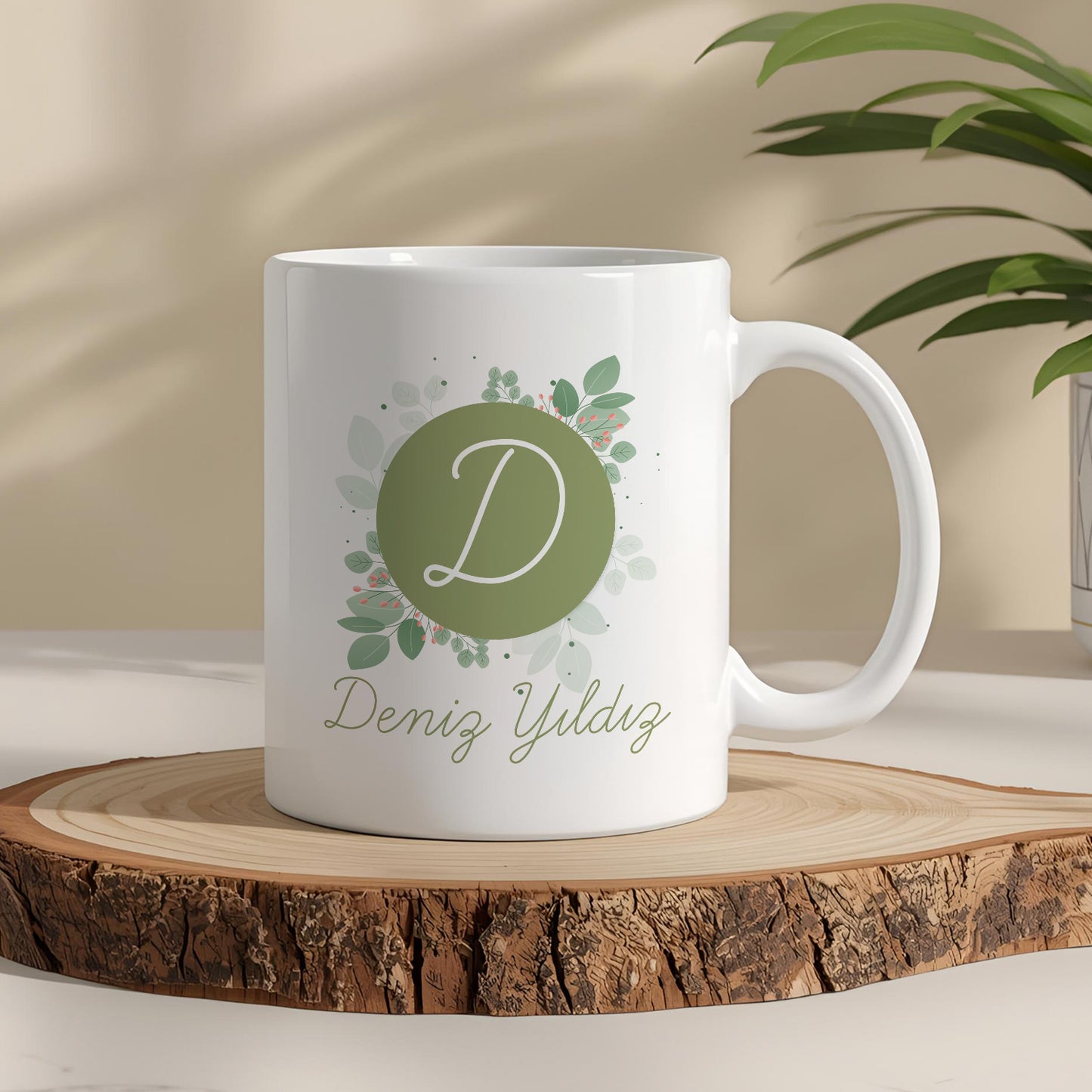 Harfli İsimli Kişiye Öze Beyazl Kupa Bardak – Şık, Minimal Tasarım Kupa Bardak