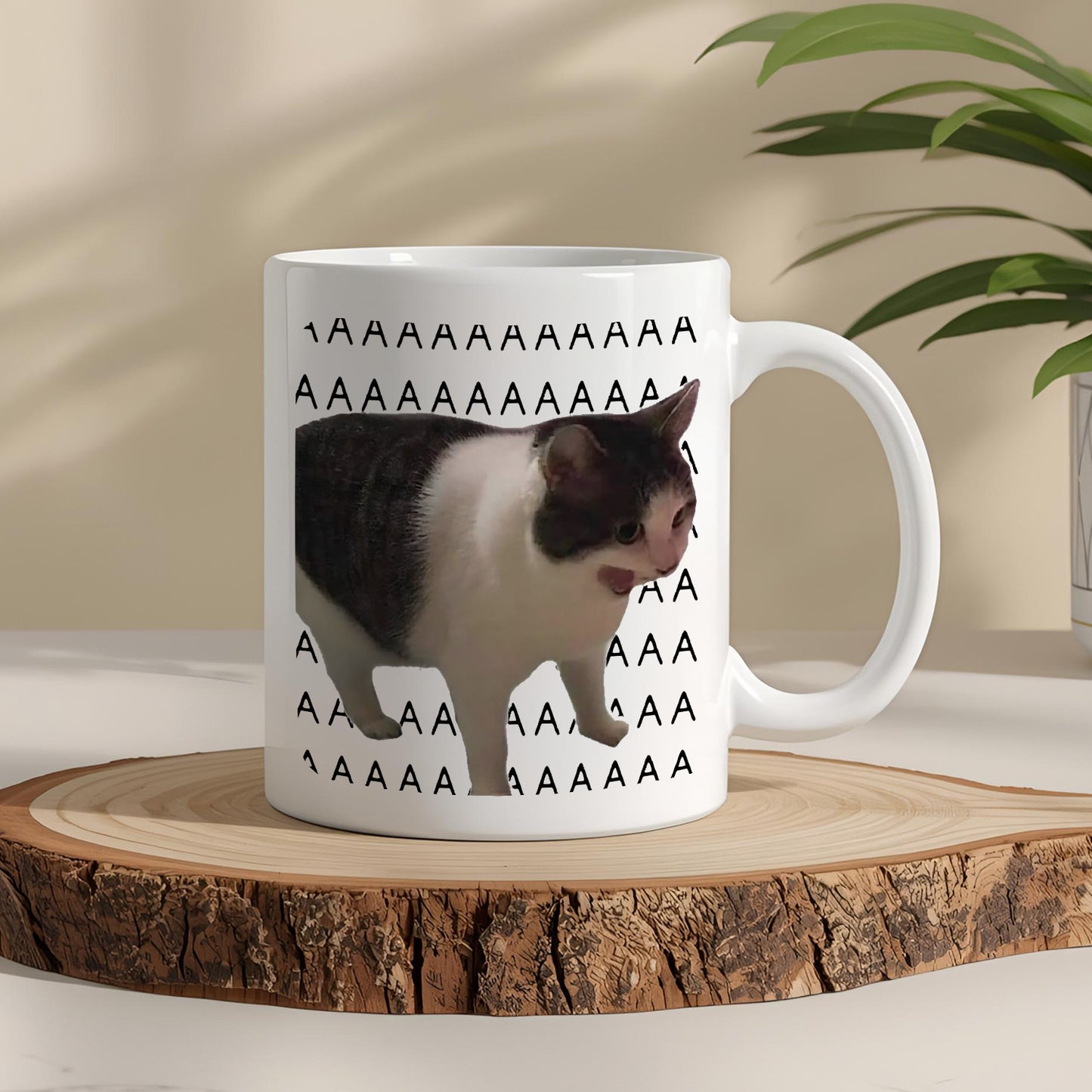 AAAAA Yazılı Komik Kedi Kupa Bardak – Komik Yazılı Bardak, Eğlenceli Kupa Bardak