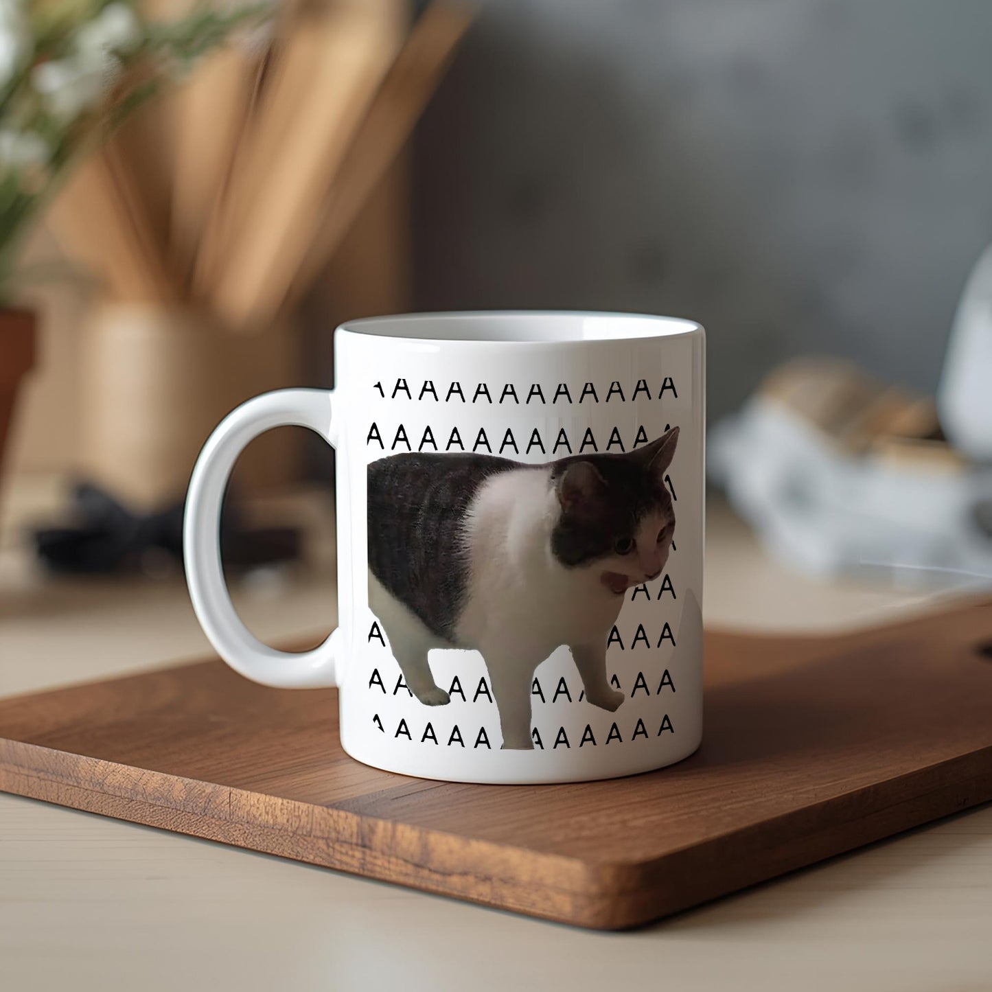 AAAAA Yazılı Komik Kedi Kupa Bardak – Komik Yazılı Bardak, Eğlenceli Kupa Bardak