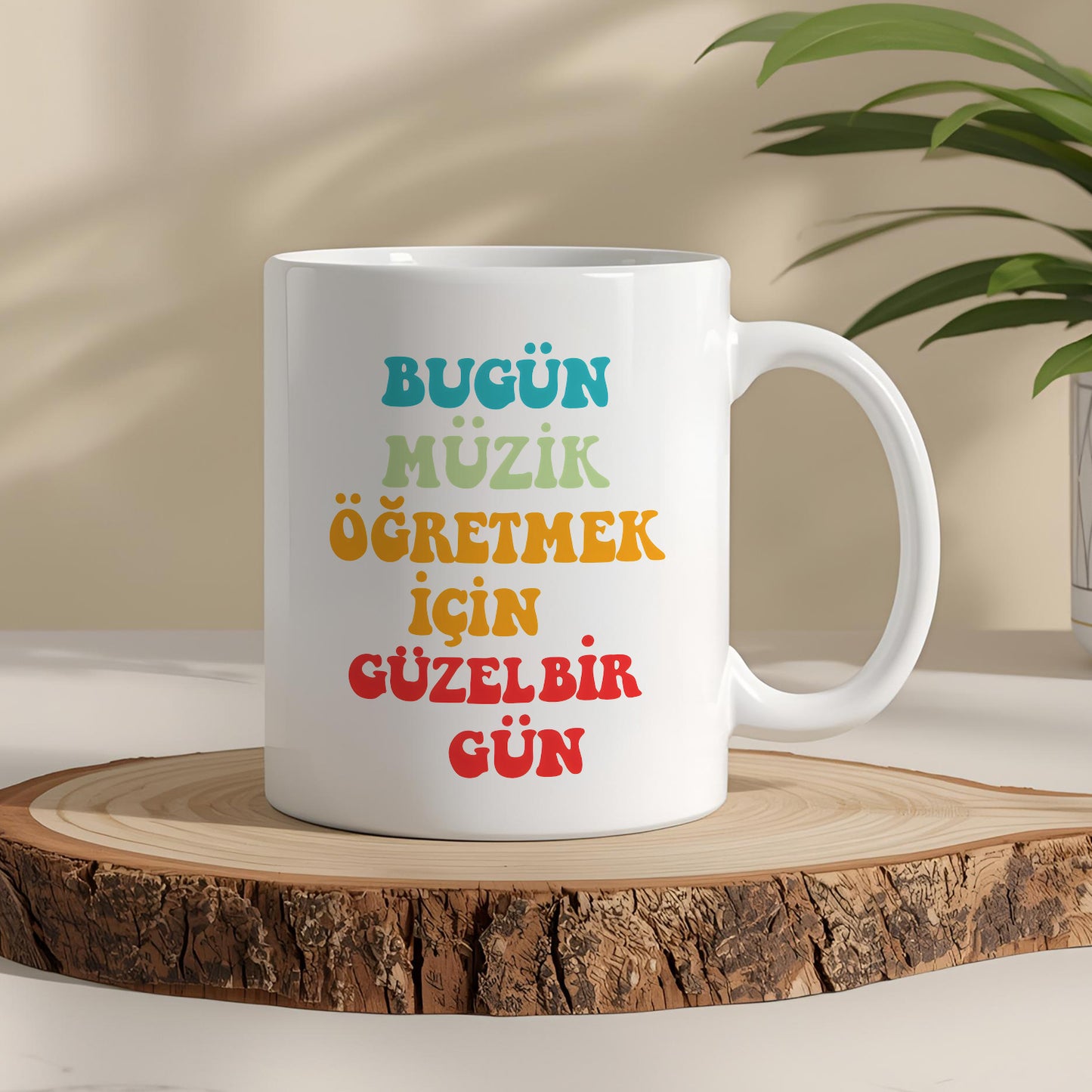 Müzik Öğretmeni Yazılı Beyaz Kupa Bardak – Öğretmenler Günü Hediyesi, Kişiye Özel Bardak