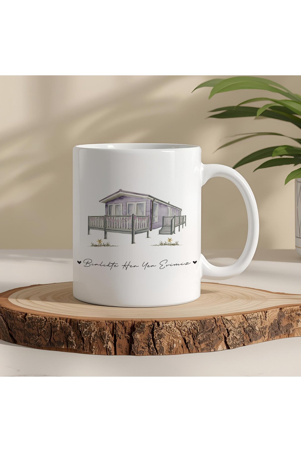 Birlikte Her Yer Evimiz – Çiftlere Özel Romantik Kupa Hediye - Sevgiliye Hediye Kupa