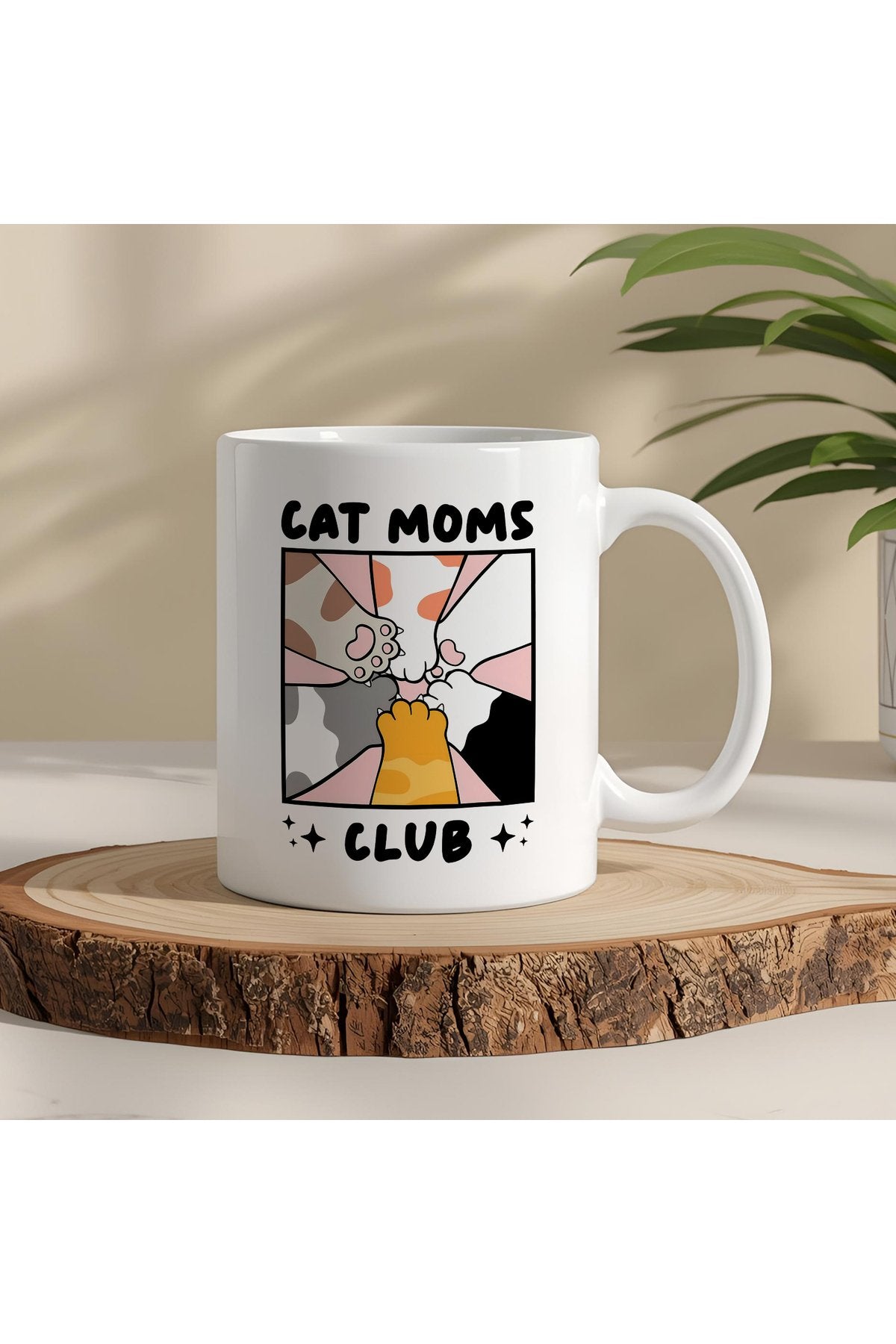 Cat Moms Club Kupa – Kedi Annelerine Özel Sevimli Tasarım – Kedisever Hediye Kupa