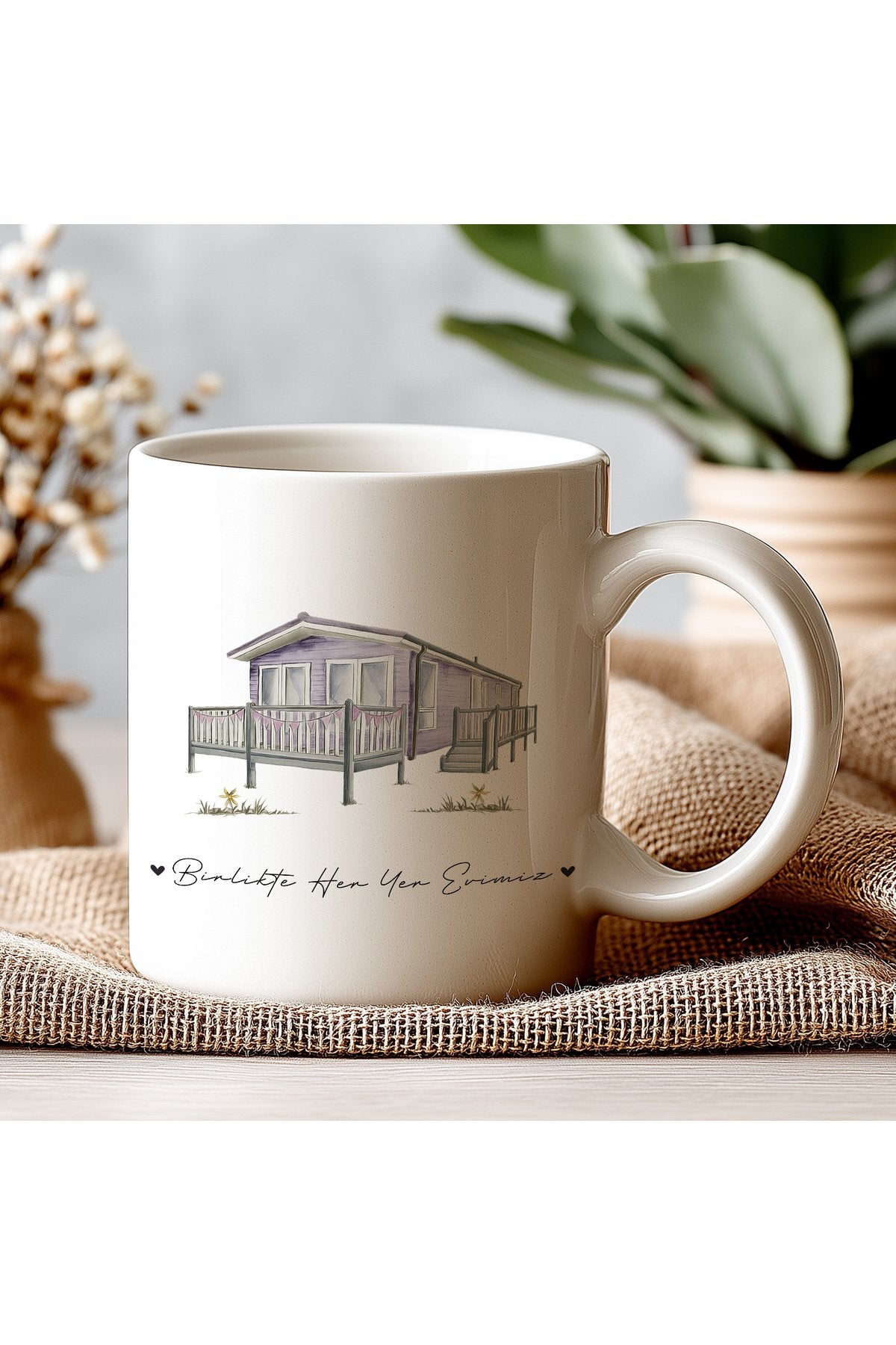 Birlikte Her Yer Evimiz – Çiftlere Özel Romantik Kupa Hediye - Sevgiliye Hediye Kupa