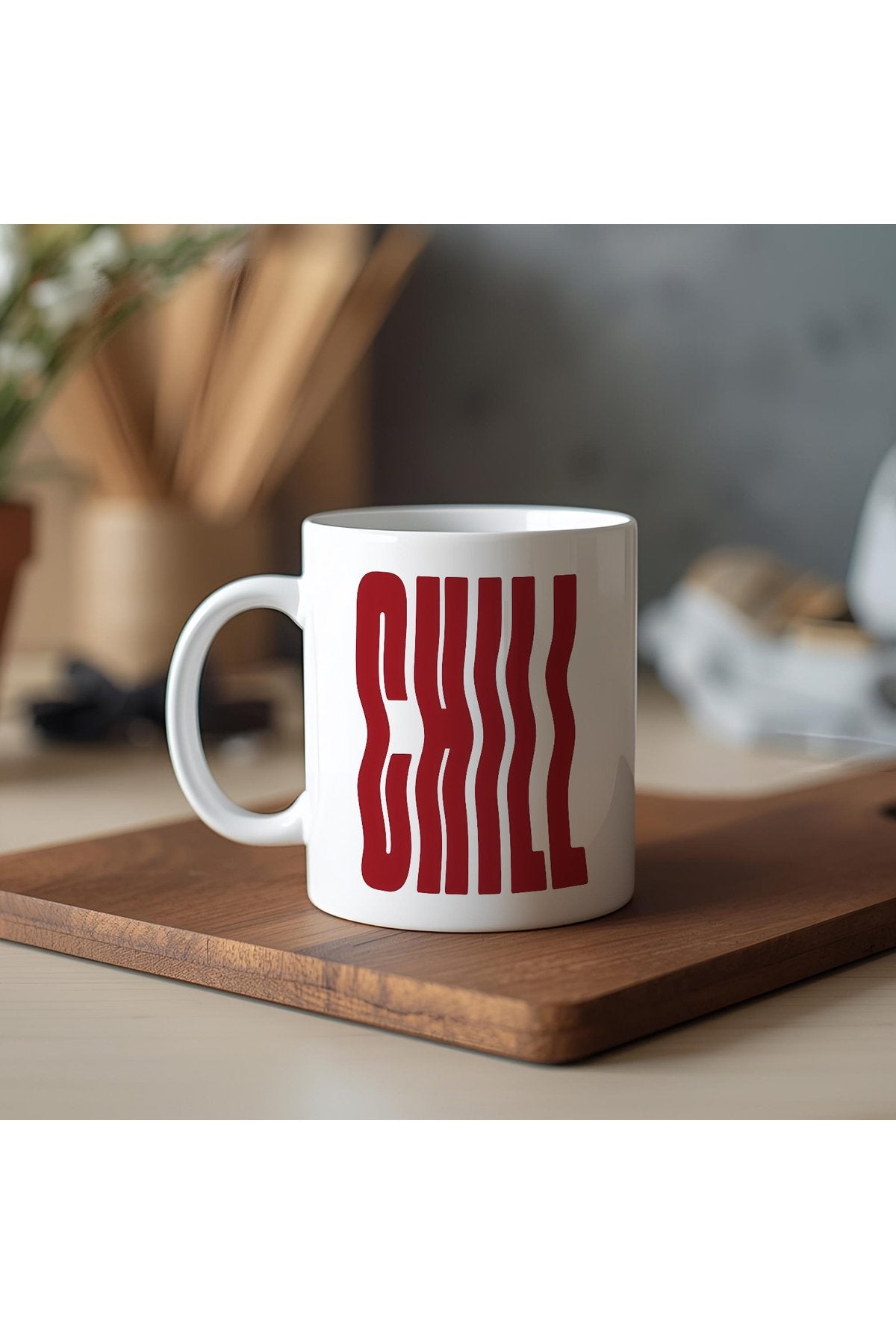 Chill Yazılı Kupa – Minimal Yazılı Tasarım – Sade ve Modern Hediye Kupa