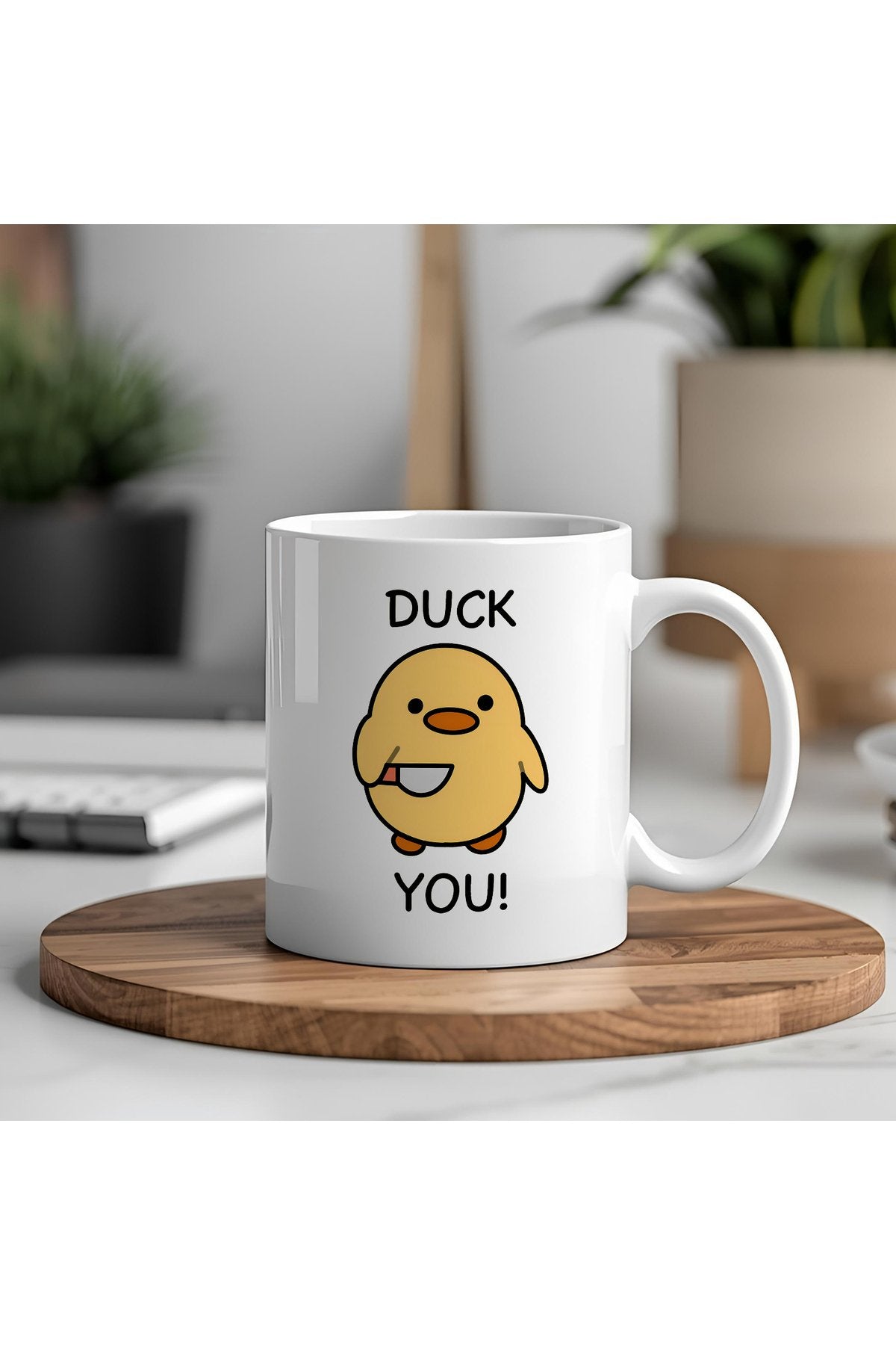 Duck You Yazılı Beyaz Kupa Bardak – Komik Yazılı Bardak, Mizah Sevenlere Hediye Bardak