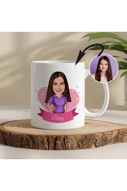 Kişiye Özel Karikatür Kupa Bardak – Fotoğraf Gönder, Sana Özel Karikatür Çizimiyle Eşsiz Hediye