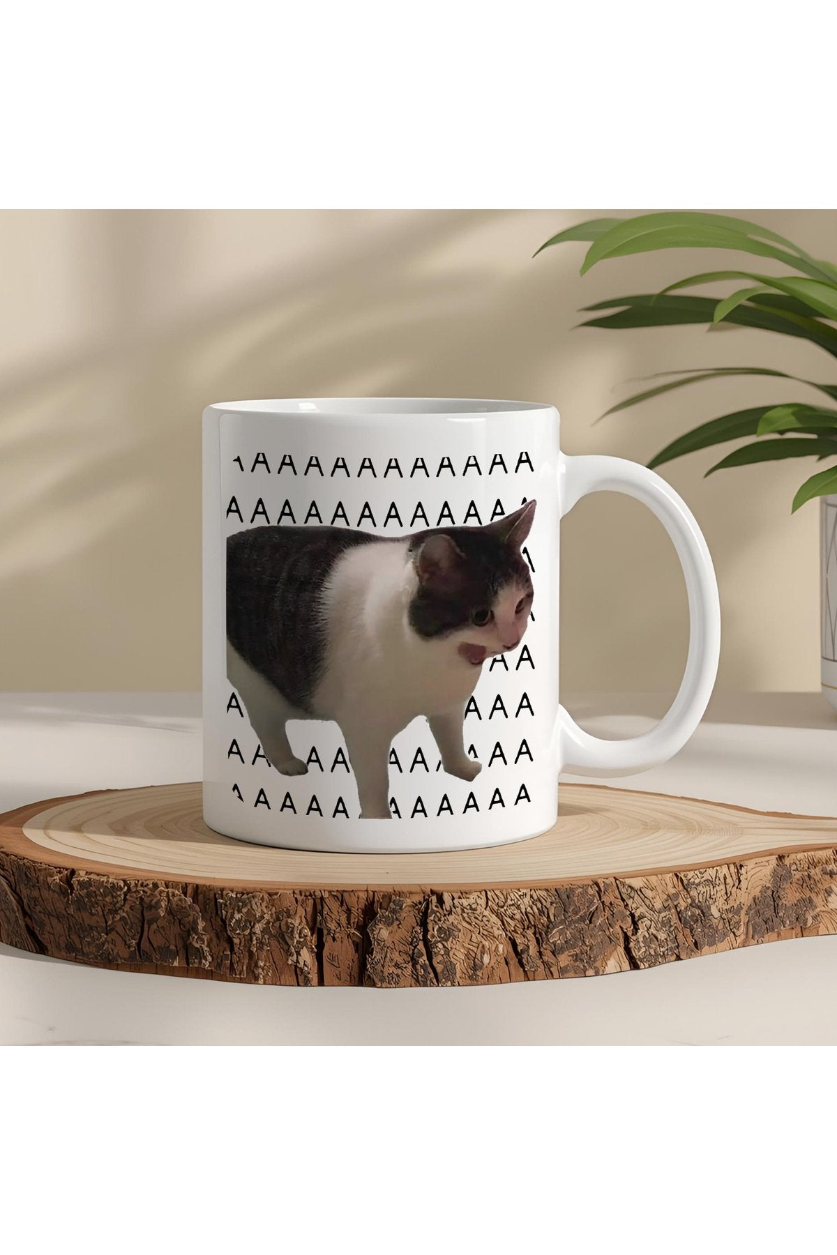 AAAAA Yazılı Komik Kedi Kupa Bardak – Komik Yazılı Bardak, Eğlenceli Kupa Bardak