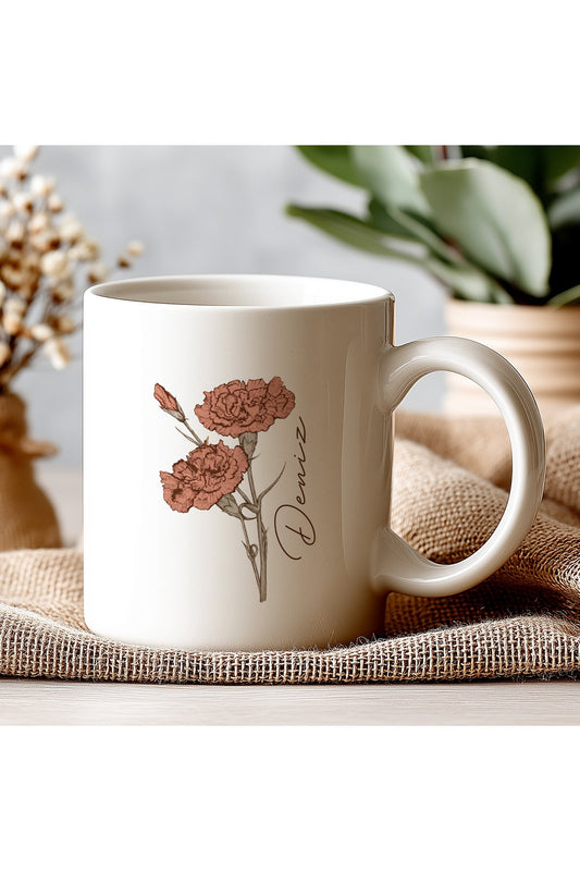 İsimli Kişiye Öze Beyaz Kupa Bardak – Şık, Minimal Tasarım Kupa Bardak