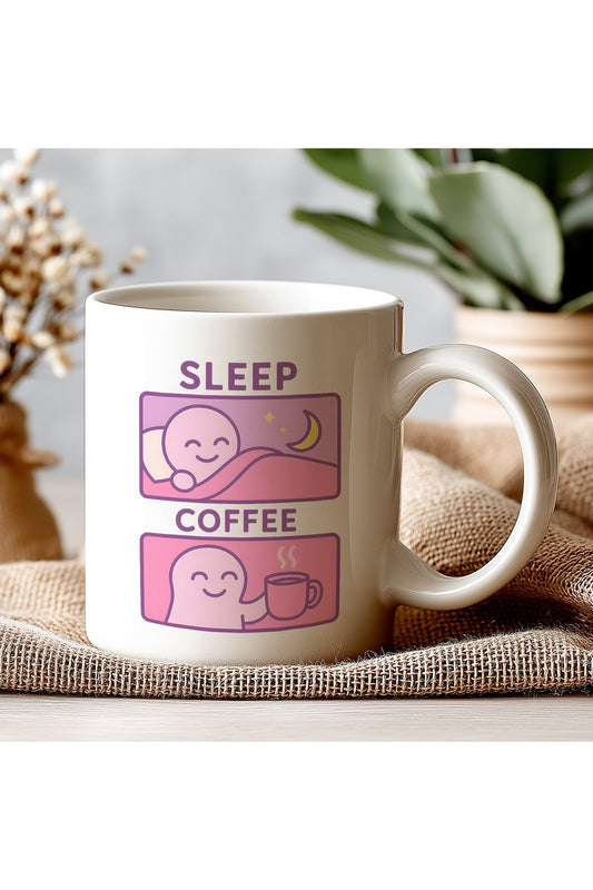 Sleep Coffee Yazılı Komik Kupa Bardak – Komik Yazılı Bardak, Eğlenceli Kupa Bardak