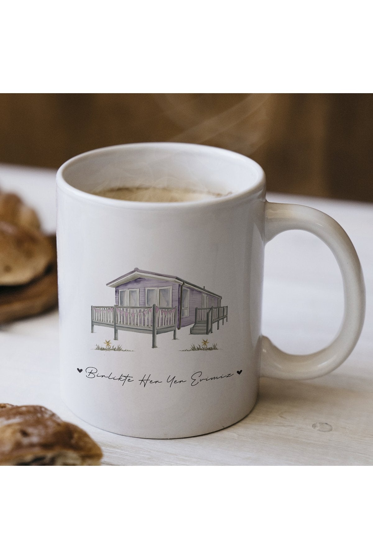 Birlikte Her Yer Evimiz – Çiftlere Özel Romantik Kupa Hediye - Sevgiliye Hediye Kupa