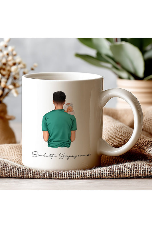 Babalar Günü Hediyesi – “Birlikte Büyüyoruz” Kupa – Yeni Baba Hediye Fikri