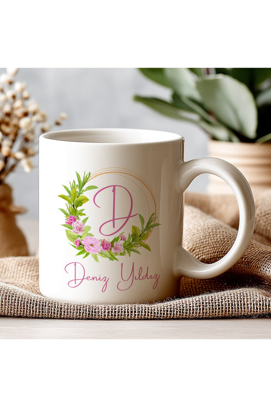 Harfli İsimli Kişiye Öze Beyazl Kupa Bardak – Şık, Minimal Tasarım Kupa Bardak