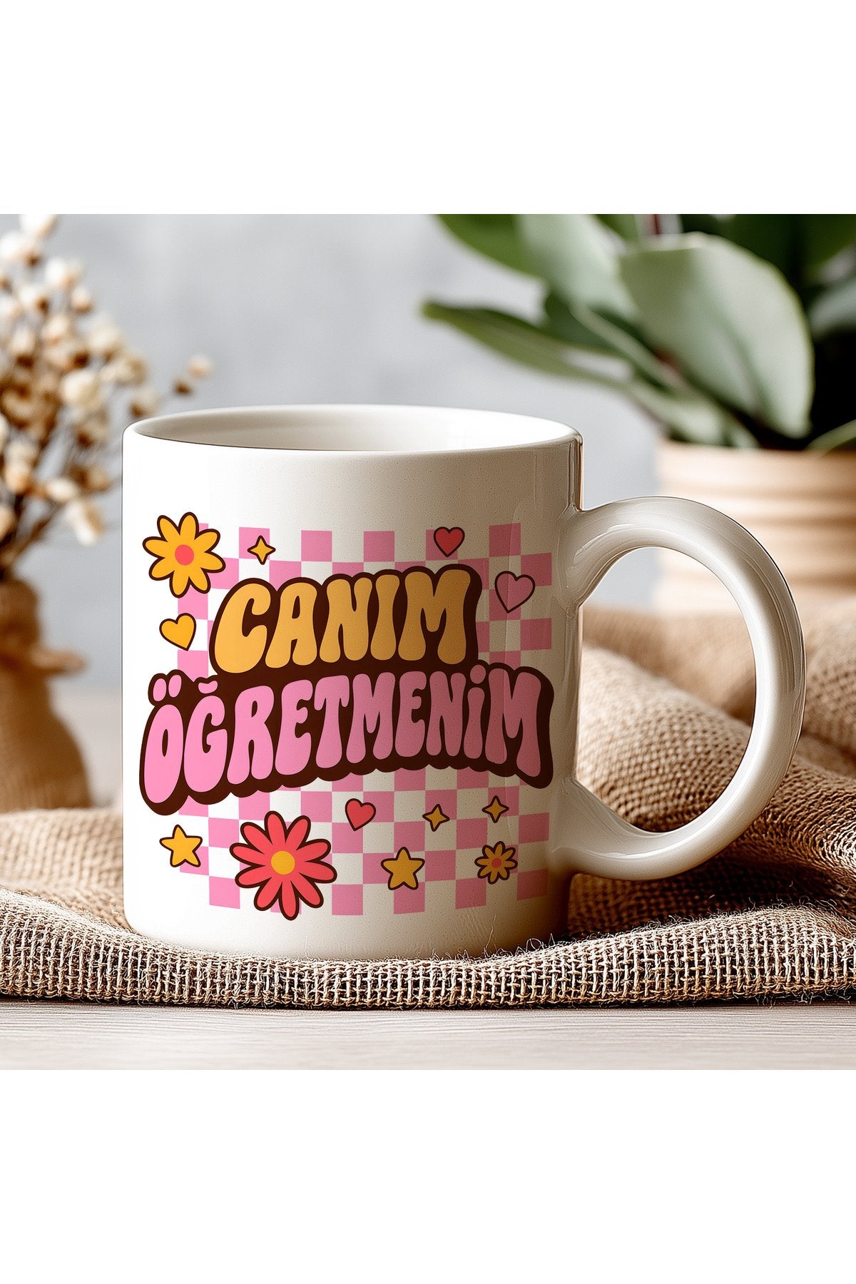 Canım Öğretmenim Yazılı Beyaz Kupa Bardak – Öğretmenler Günü Hediyesi, Kişiye Özel Bardak