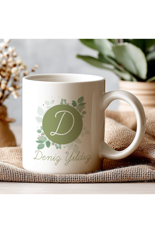 Harfli İsimli Kişiye Öze Beyazl Kupa Bardak – Şık, Minimal Tasarım Kupa Bardak