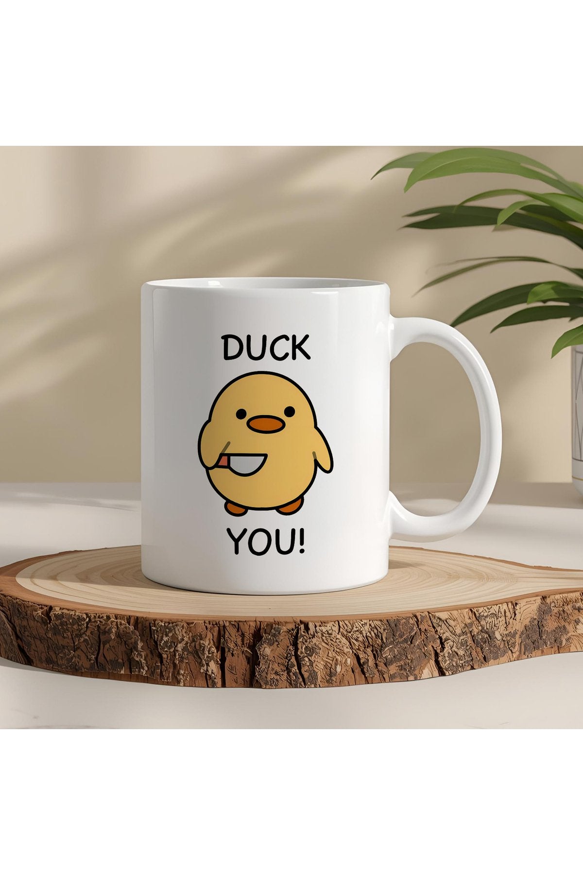 Duck You Yazılı Beyaz Kupa Bardak – Komik Yazılı Bardak, Mizah Sevenlere Hediye Bardak