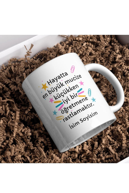 ÖĞRETMENE HEDİYE İSME ÖZEL KUPA BARDAK