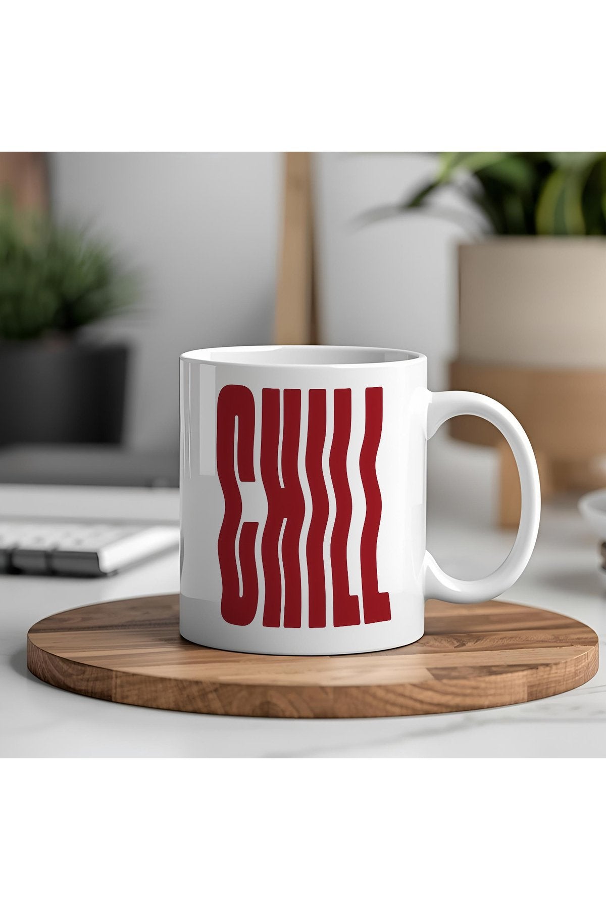 Chill Yazılı Kupa – Minimal Yazılı Tasarım – Sade ve Modern Hediye Kupa