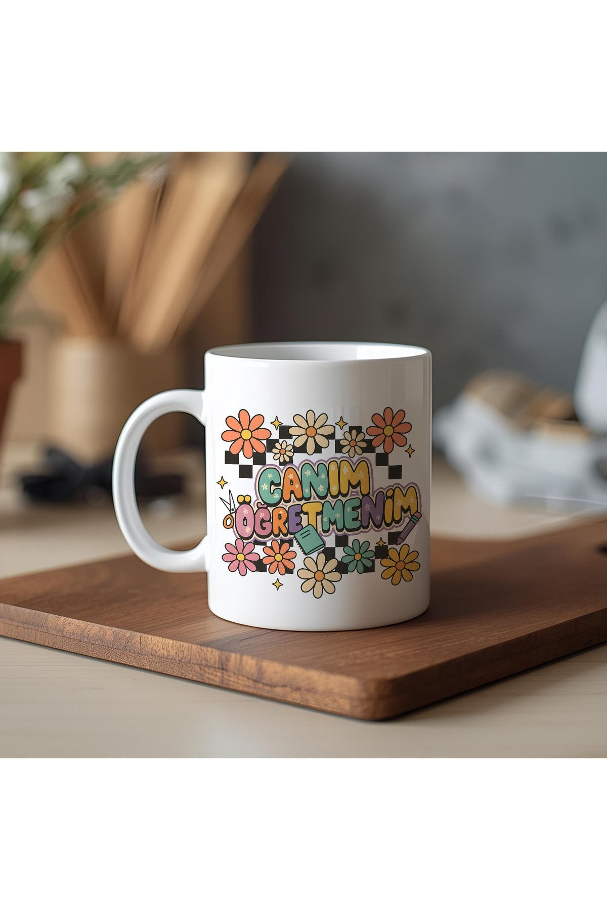 Canım Öğretmenim Yazılı Beyaz Kupa Bardak – Öğretmenler Günü Hediyesi, Kişiye Özel Bardak