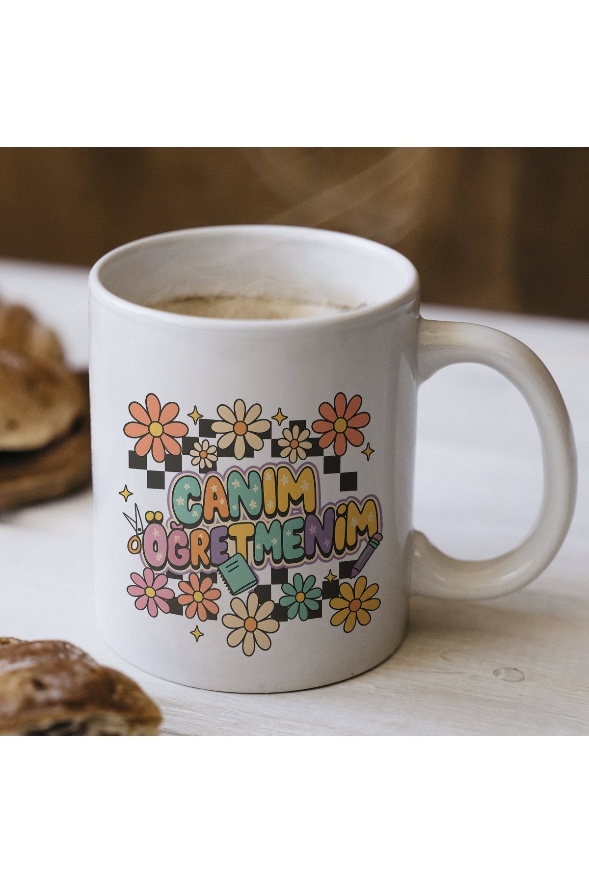 Canım Öğretmenim Yazılı Beyaz Kupa Bardak – Öğretmenler Günü Hediyesi, Kişiye Özel Bardak